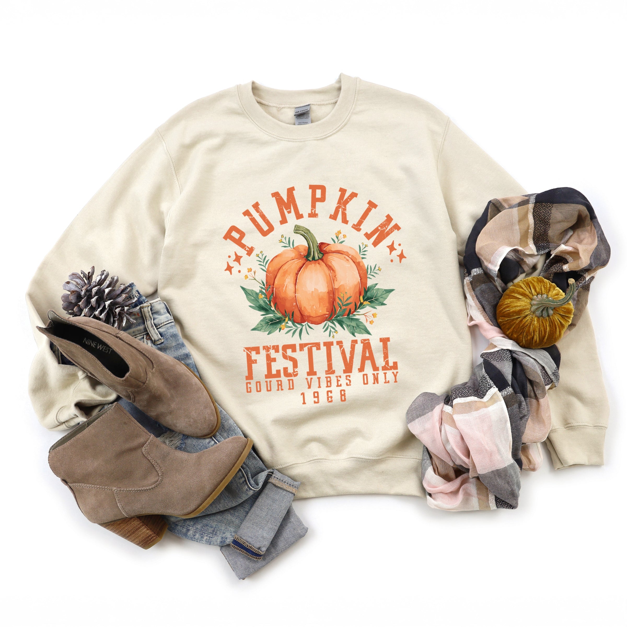 Pumpkin Festival Gourd Vibes - Women's Graphic Sweatshirt