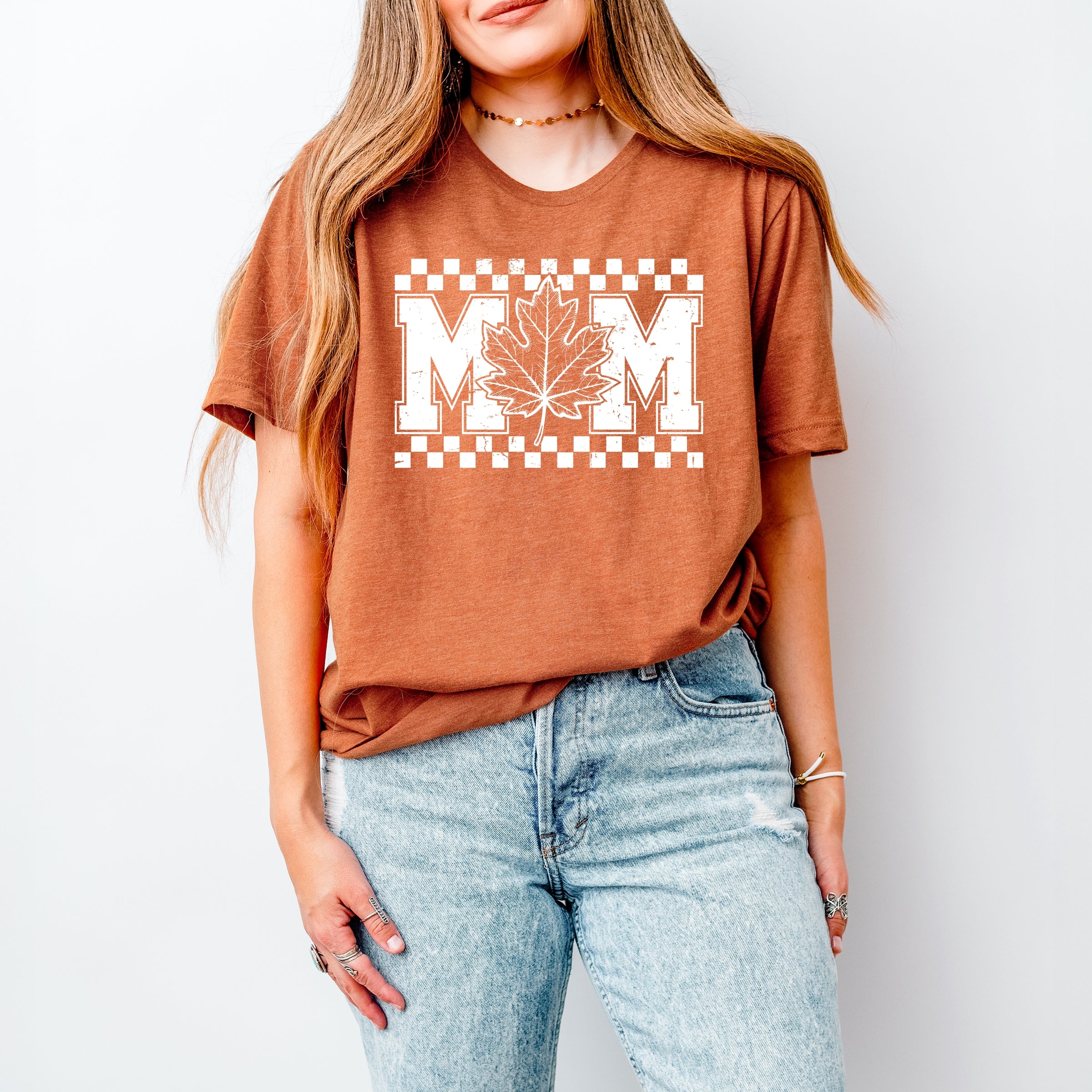 Mom Fall Leaf - Women's Short Sleeve Graphic T-Shirt