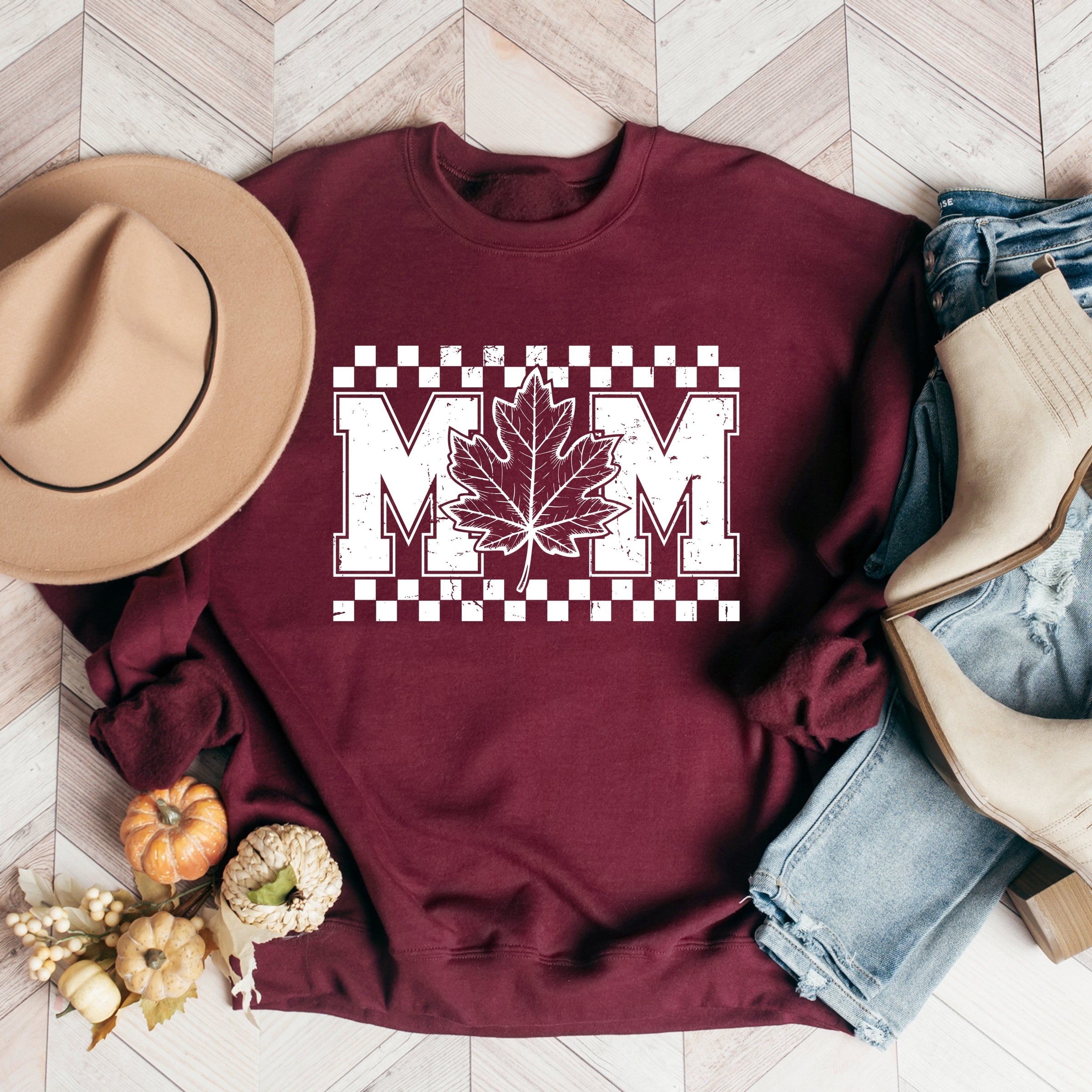 Mom Fall Leaf - Women's Graphic Sweatshirt