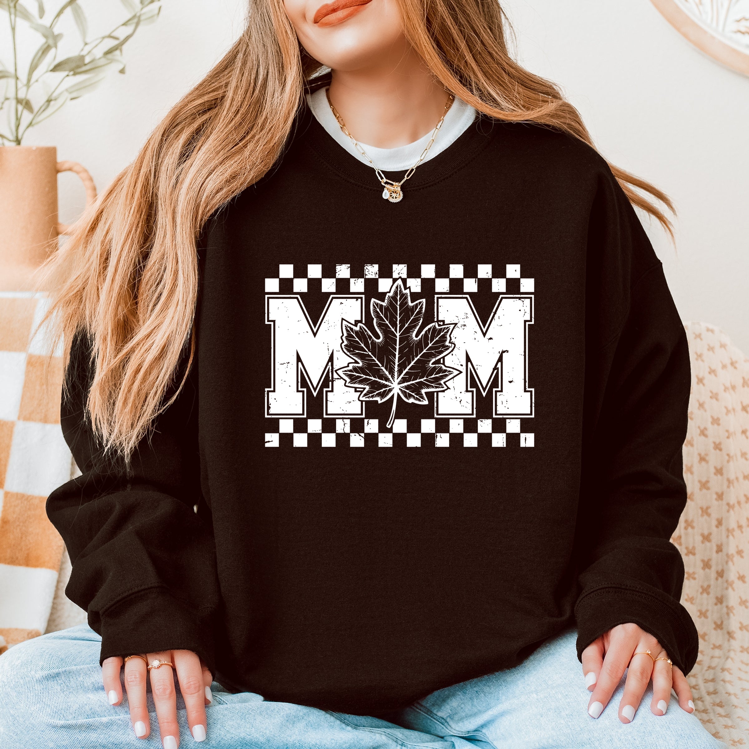 Mom Fall Leaf - Women's Graphic Sweatshirt