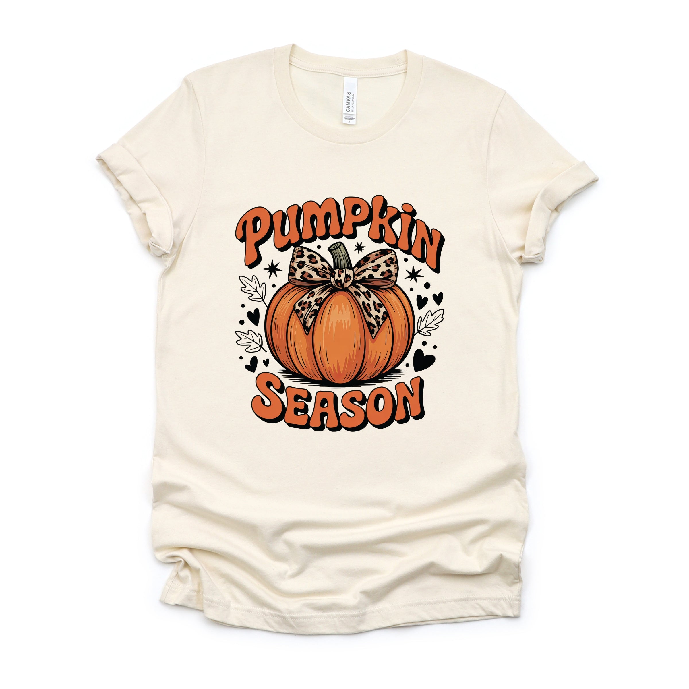 Coquette Pumpkin Season Leopard - Women's Short Sleeve Graphic T-Shirt