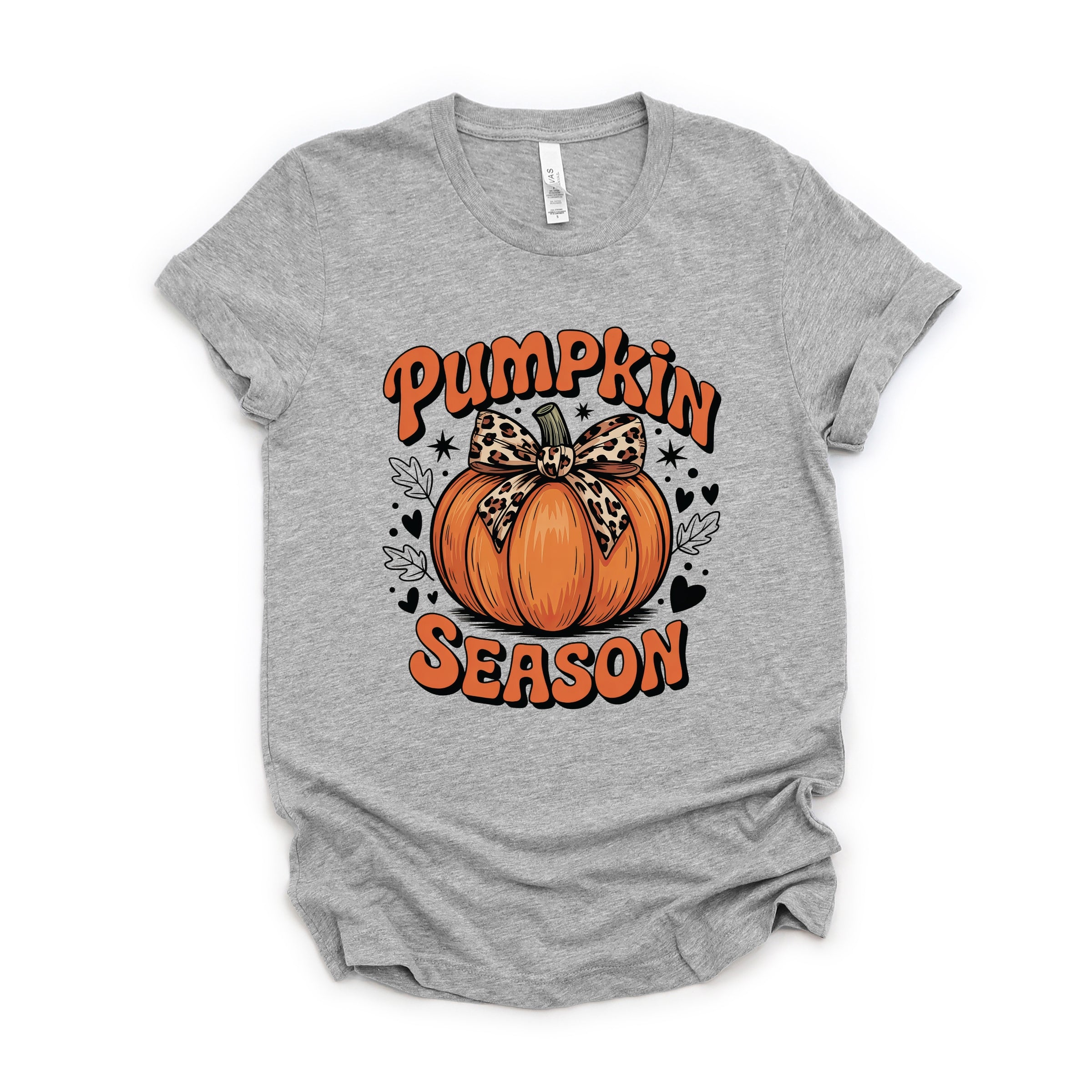 Coquette Pumpkin Season Leopard - Womens Short Sleeve Graphic T-Shirt