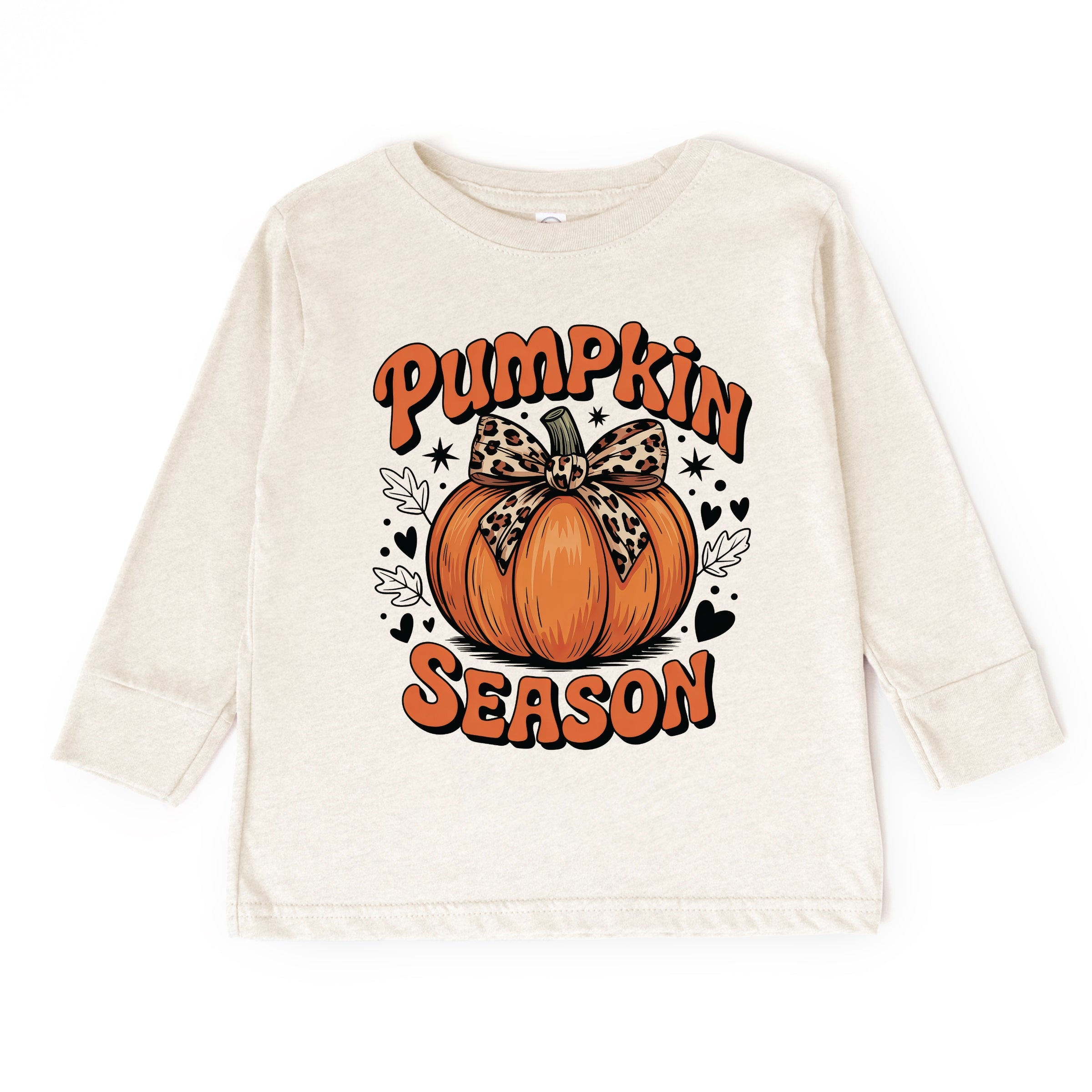 Coquette Pumpkin Season Leopard - Toddler Long Sleeve Graphic Tee