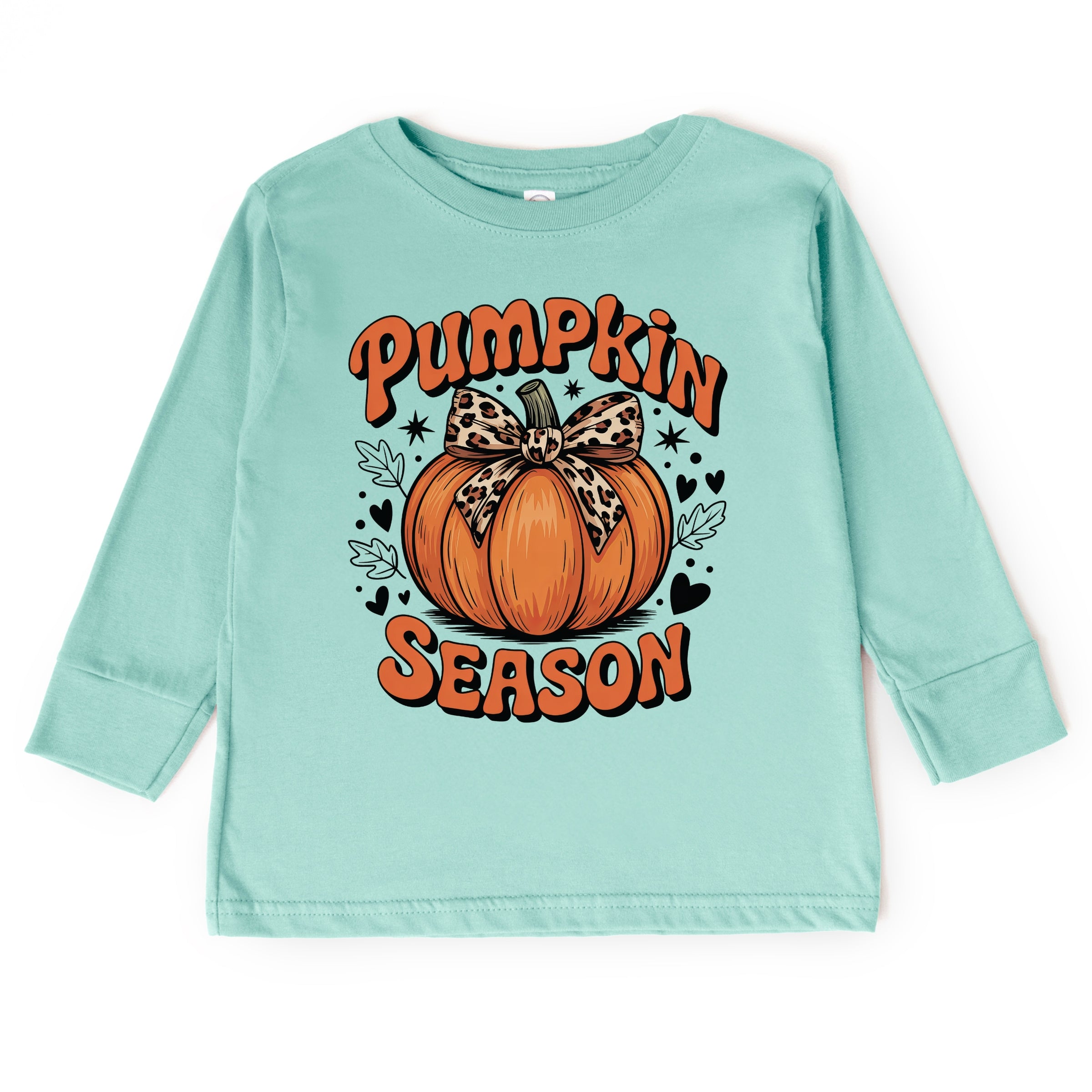 Coquette Pumpkin Season Leopard - Toddler Long Sleeve Graphic Tee