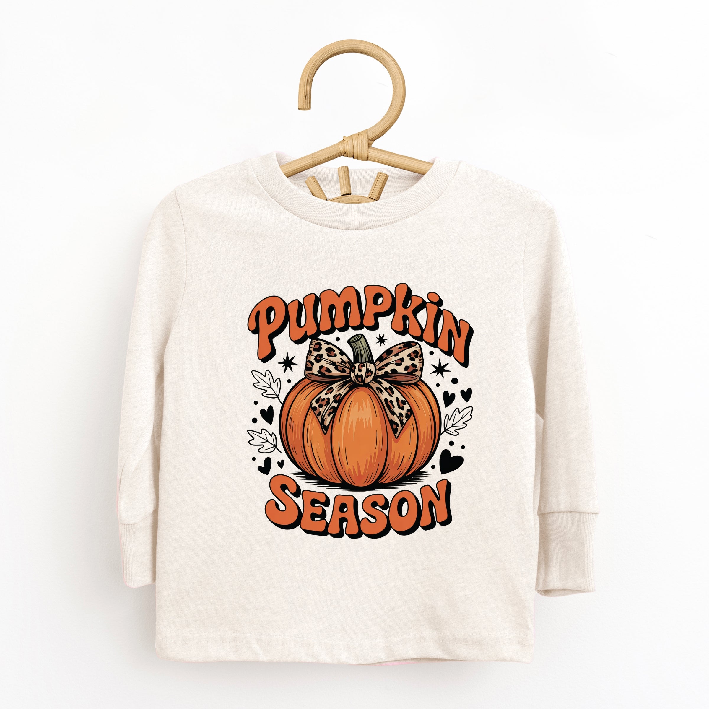 Coquette Pumpkin Season Leopard - Toddler Long Sleeve Graphic Tee