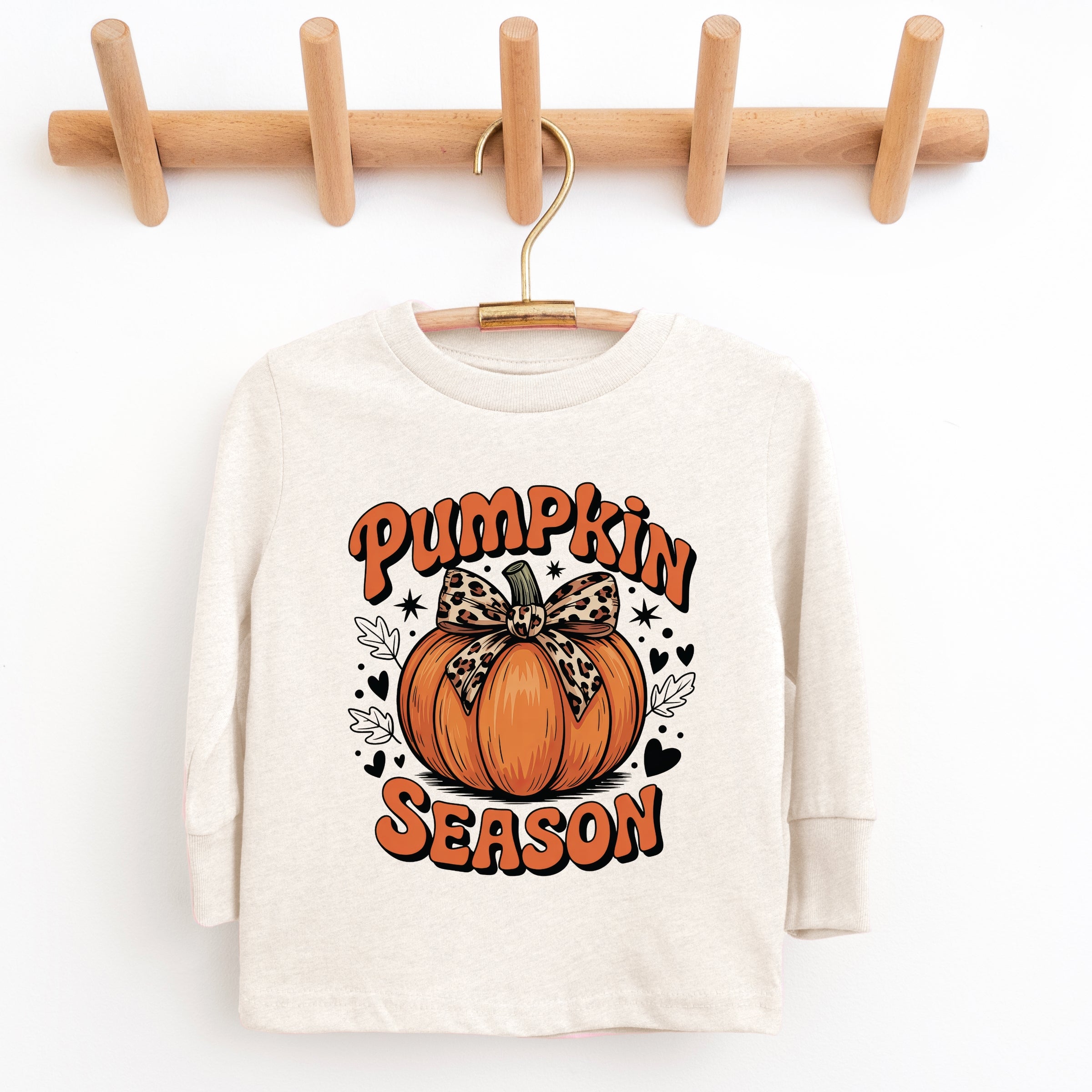 Coquette Pumpkin Season Leopard - Youth Long Sleeve Graphic T-Shirt