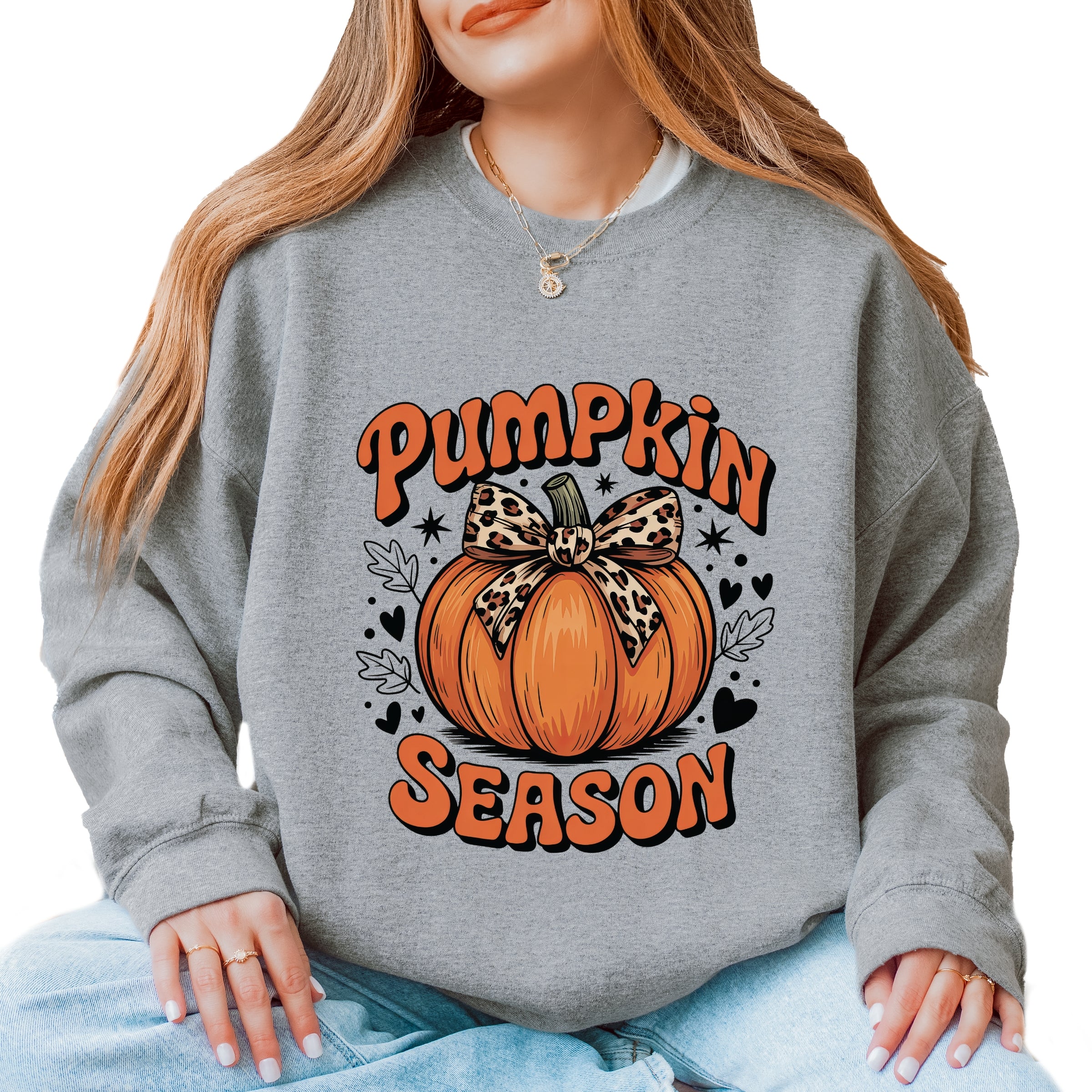 Coquette Pumpkin Season Leopard - Womens Graphic Sweatshirt