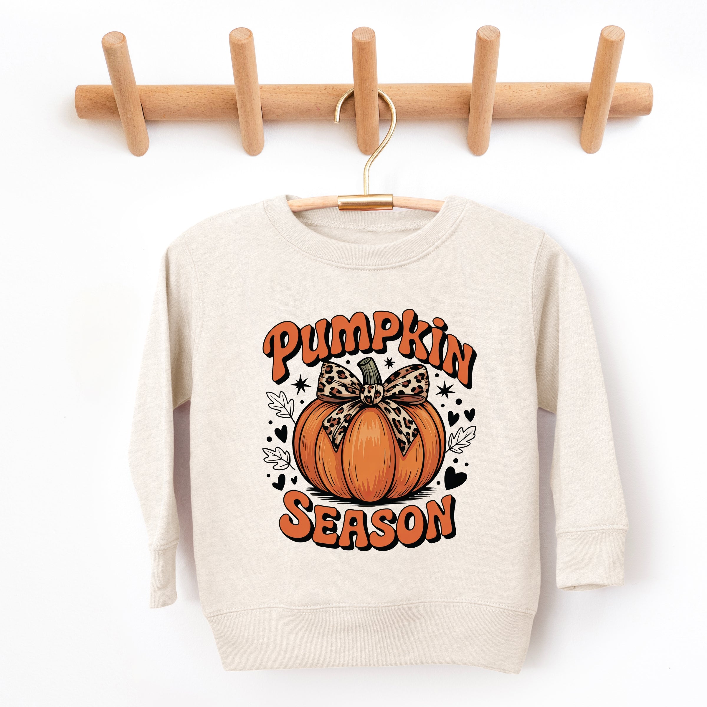 Coquette Pumpkin Season Leopard - Toddler Graphic Sweatshirt
