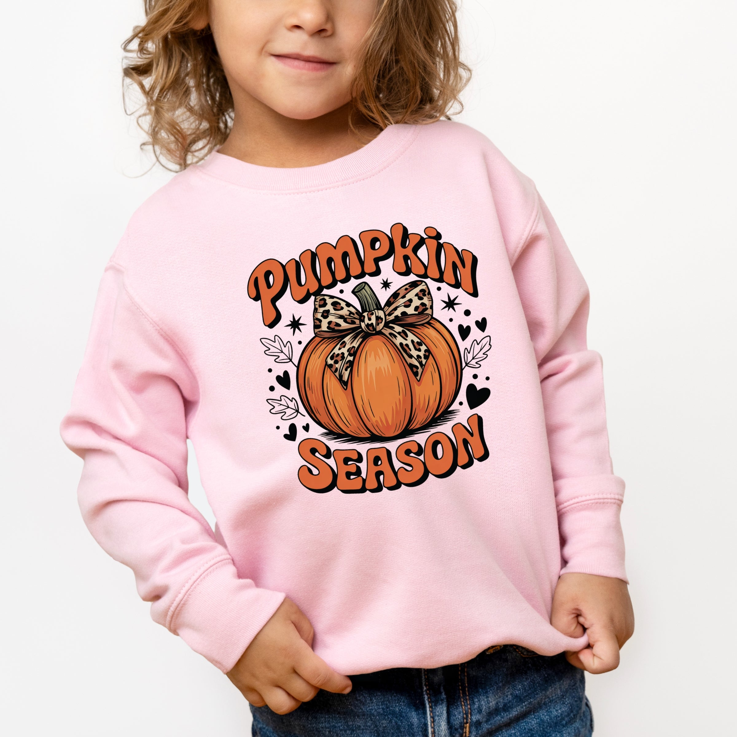 Coquette Pumpkin Season Leopard - Toddler Graphic Sweatshirt