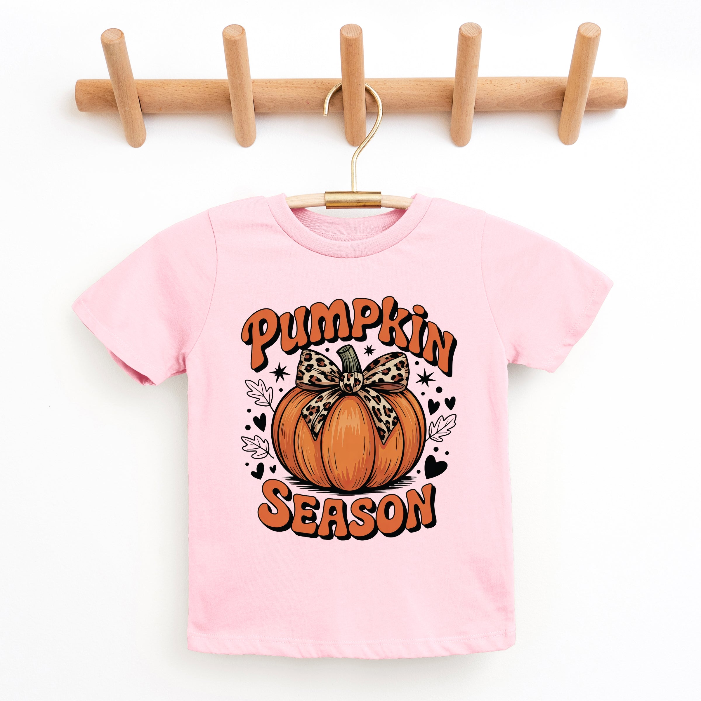Coquette Pumpkin Season Leopard - Youth Short Sleeve Graphic T-Shirt