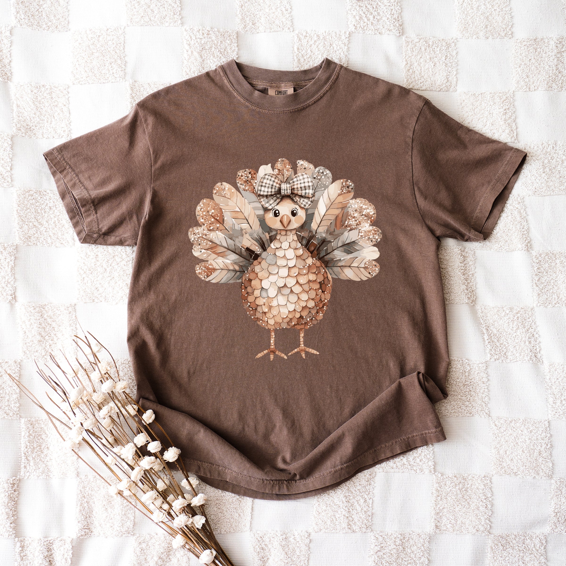Sparkle Turkey - Women's Garment Dyed Graphic T-Shirt