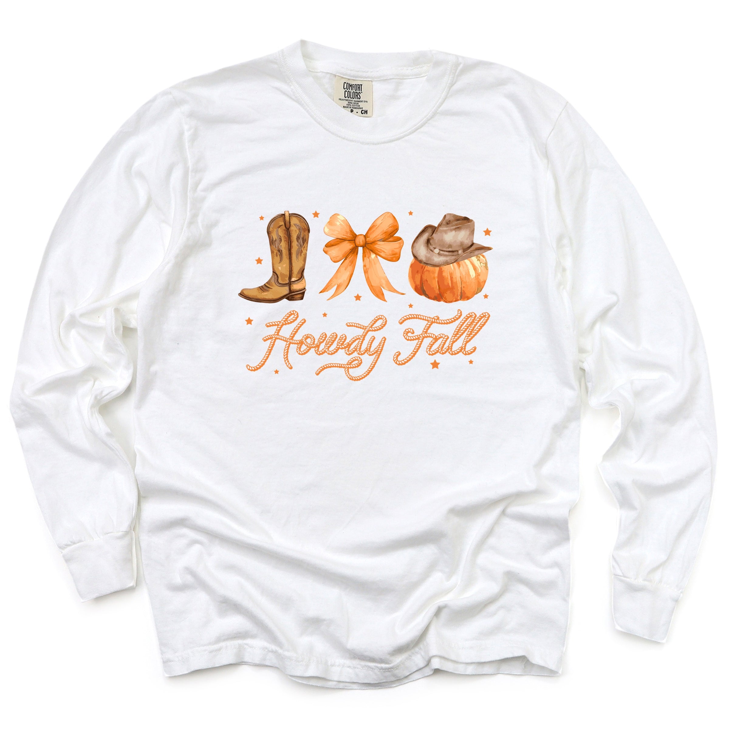 Coquette Howdy Fall - Women's Garment Dyed Long Sleeve Graphic T-Shirt