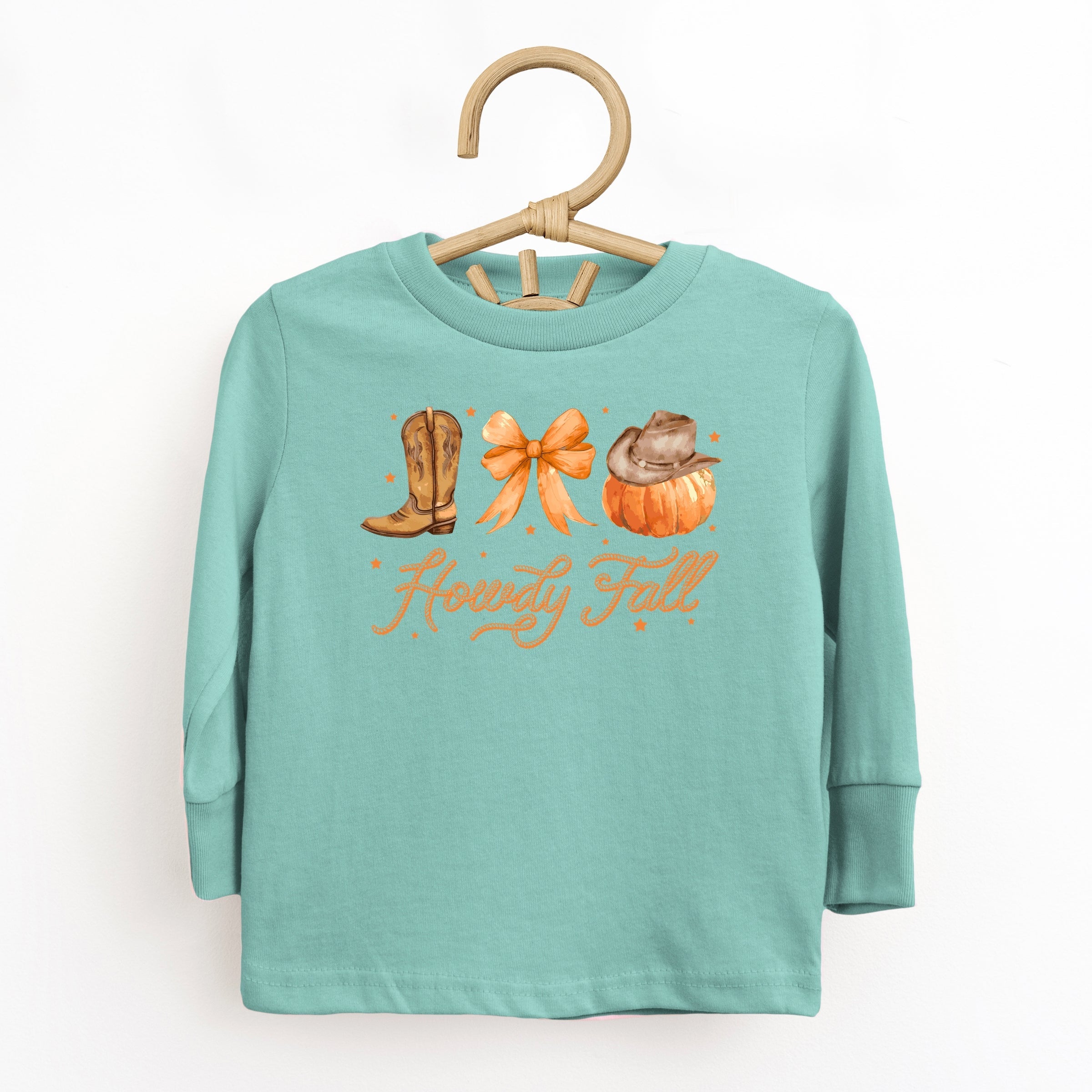 Coquette Howdy Fall - Youth Long Sleeve Graphic T-Shirt and Toddler Long Sleeve Graphic Tee