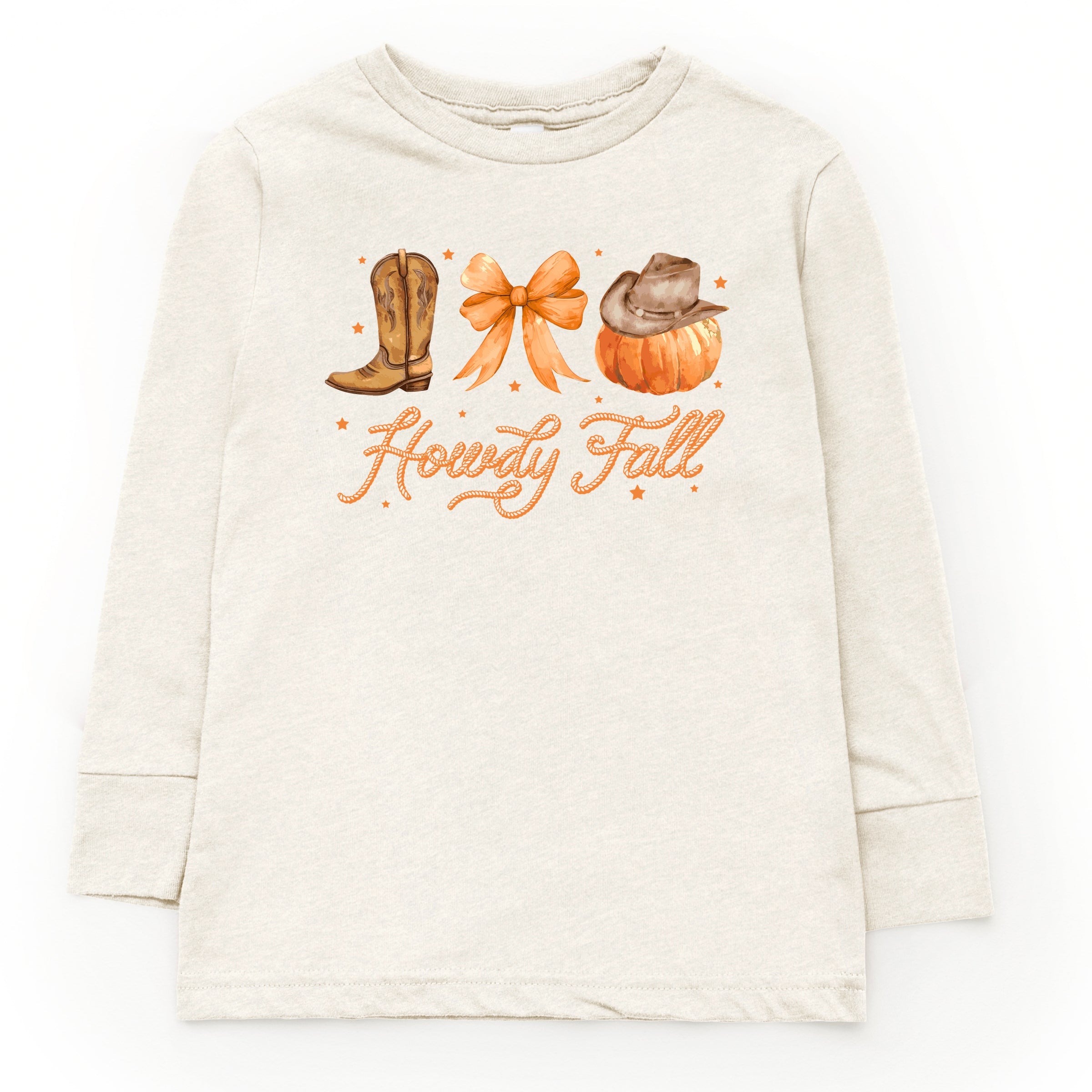Coquette Howdy Fall - Youth Long Sleeve Graphic T-Shirt and Toddler Long Sleeve Graphic Tee