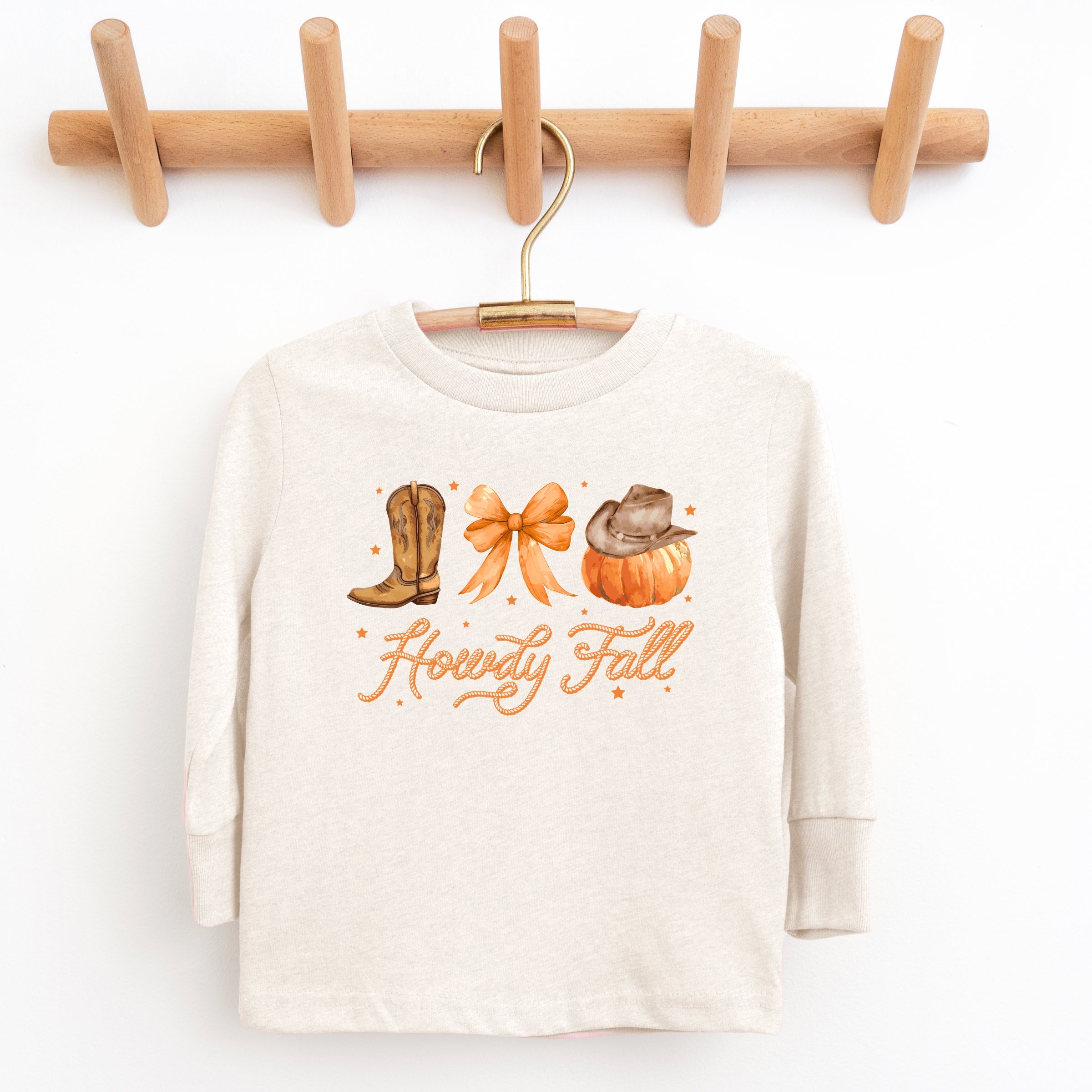 Coquette Howdy Fall - Youth Long Sleeve Graphic T-Shirt and Toddler Long Sleeve Graphic Tee