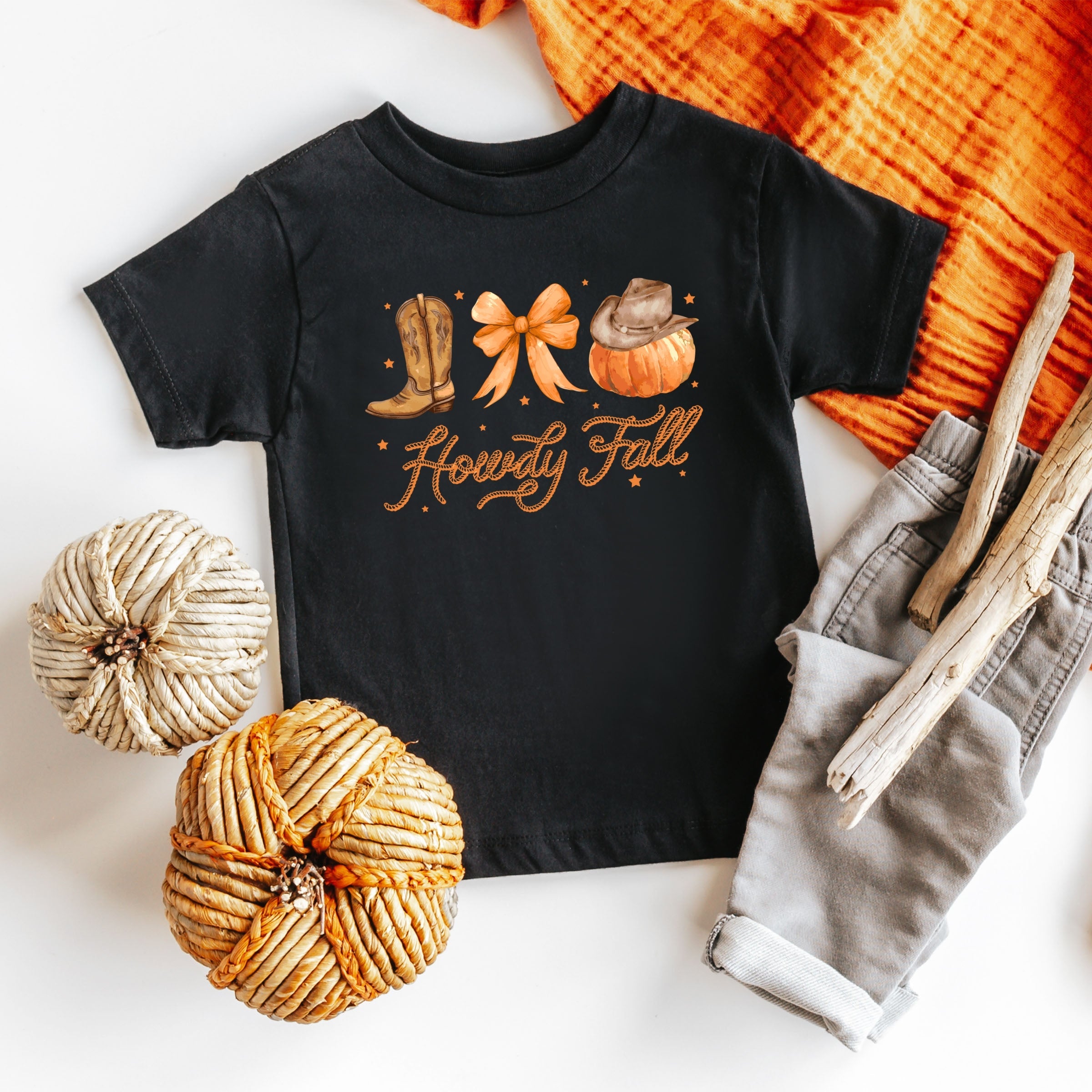 Coquette Howdy Fall - Youth Short Sleeve Graphic T-Shirt and Toddler Short Sleeve Graphic T-Shirt