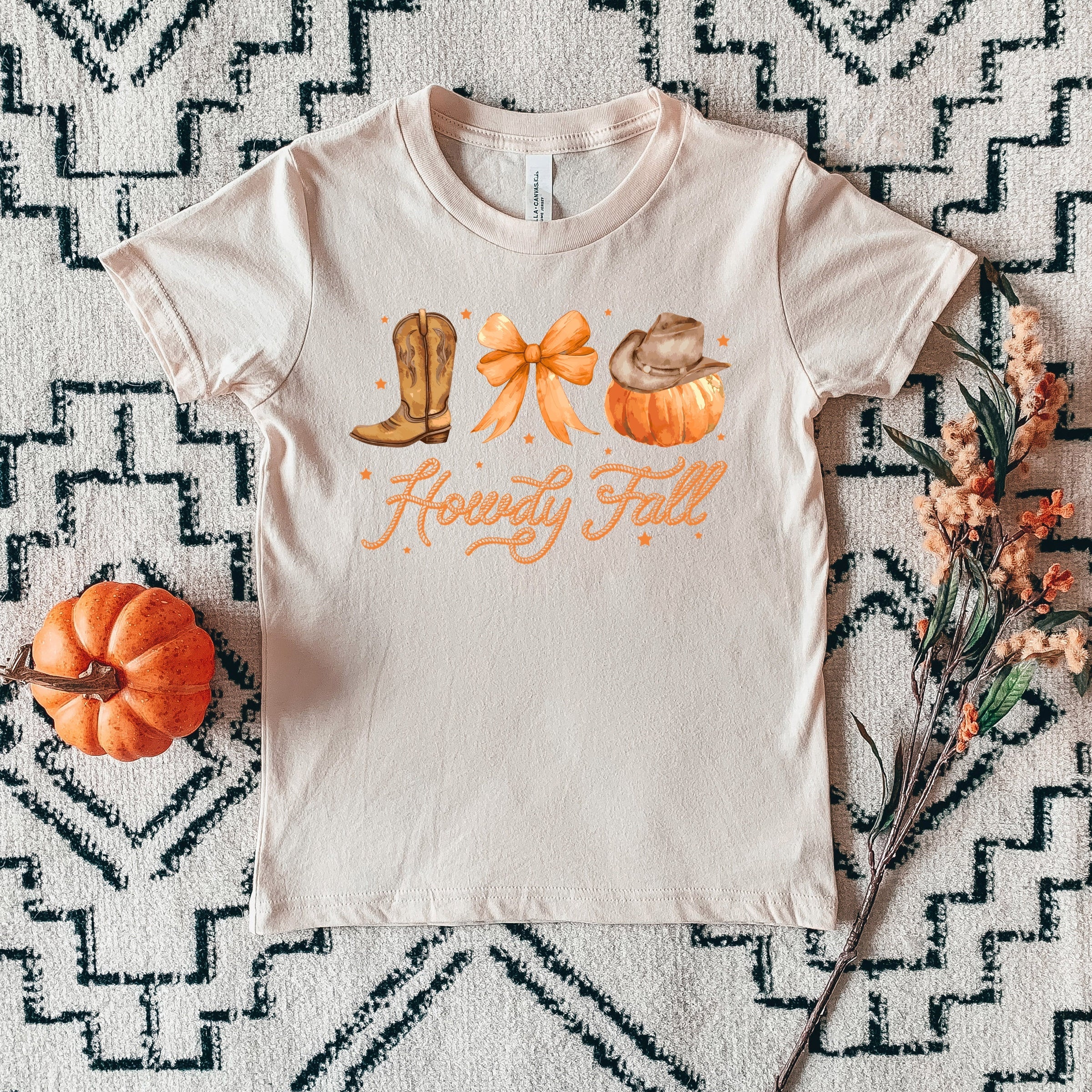 Coquette Howdy Fall - Youth Short Sleeve Graphic T-Shirt and Toddler Short Sleeve Graphic T-Shirt