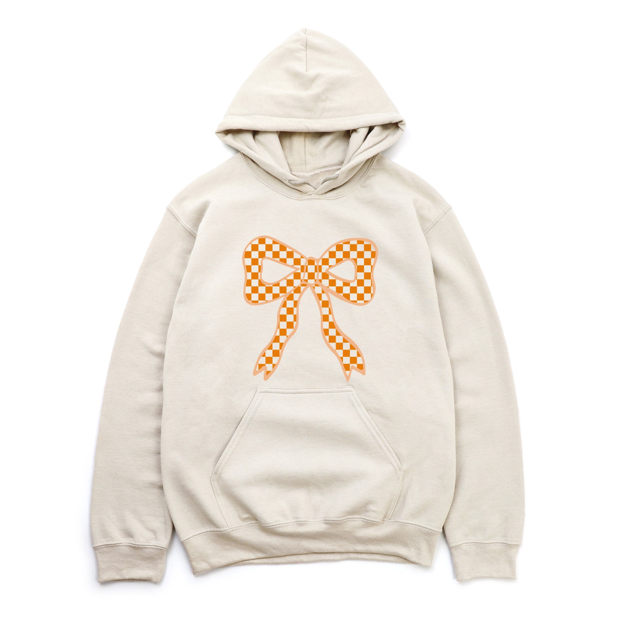 Coquette Orange Checker Bow - Women's Graphic Hoodie