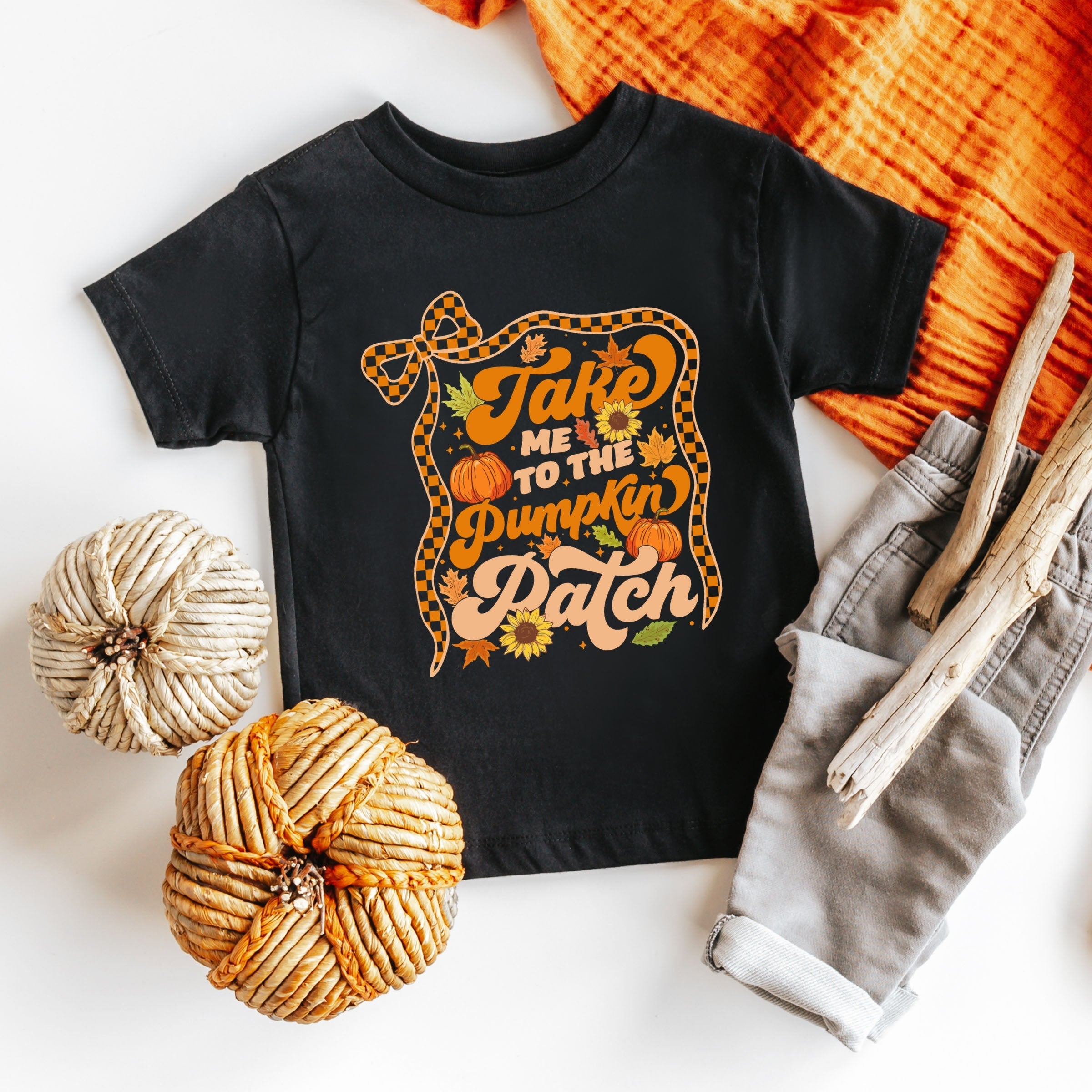 Coquette Take Me To The Pumpkin Patch - Youth Short Sleeve Graphic T-Shirt and Toddler Short Sleeve Graphic T-Shirt