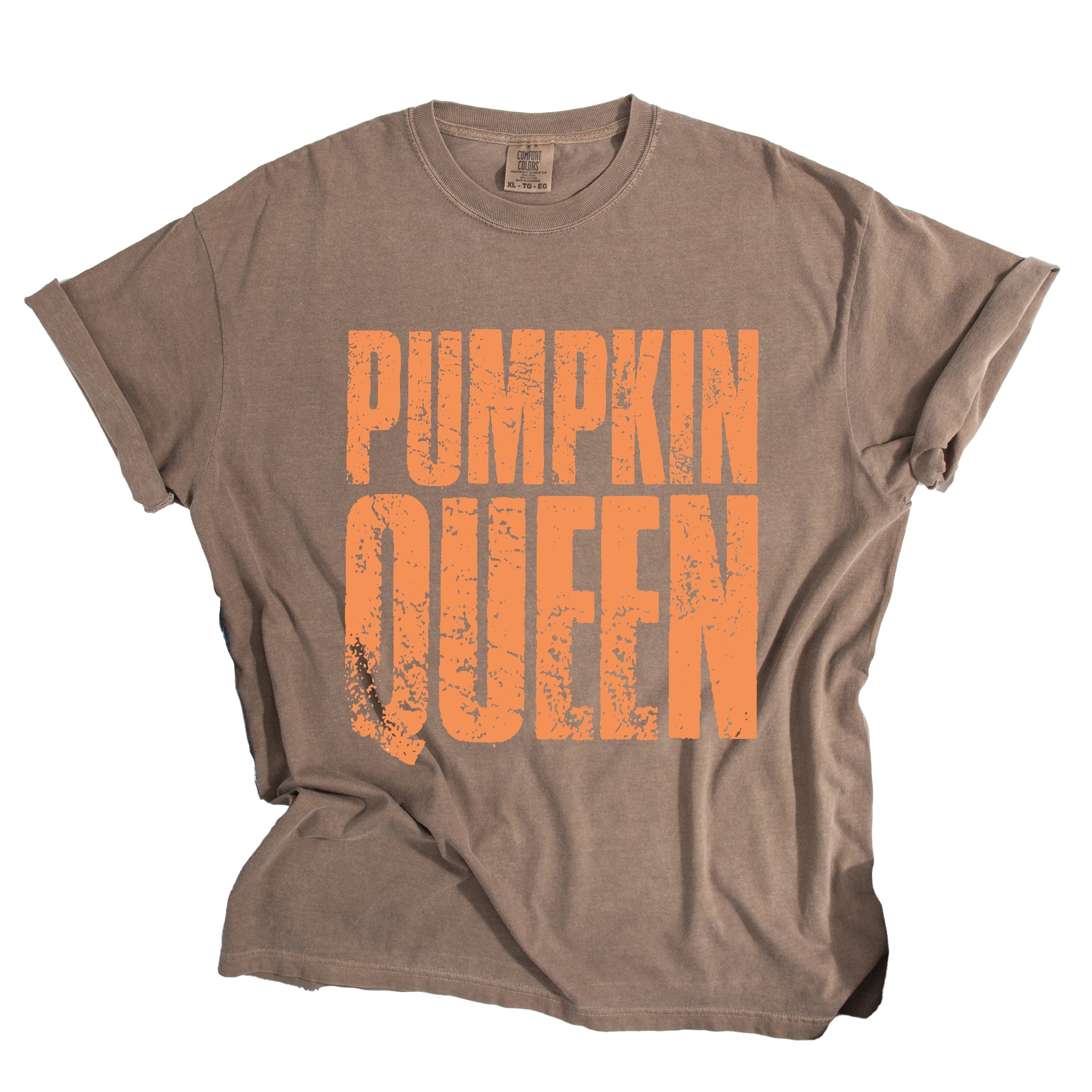 Pumpkin Queen Distressed - Women's Garment Dyed Graphic T-Shirt