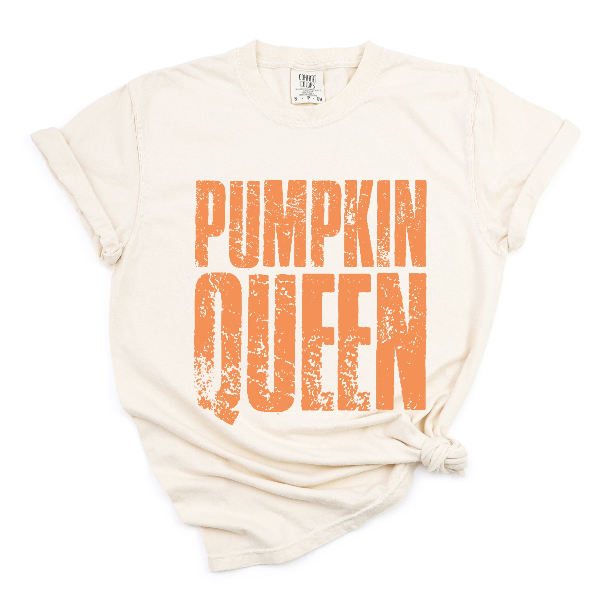 Pumpkin Queen Distressed - Women's Garment Dyed Graphic T-Shirt