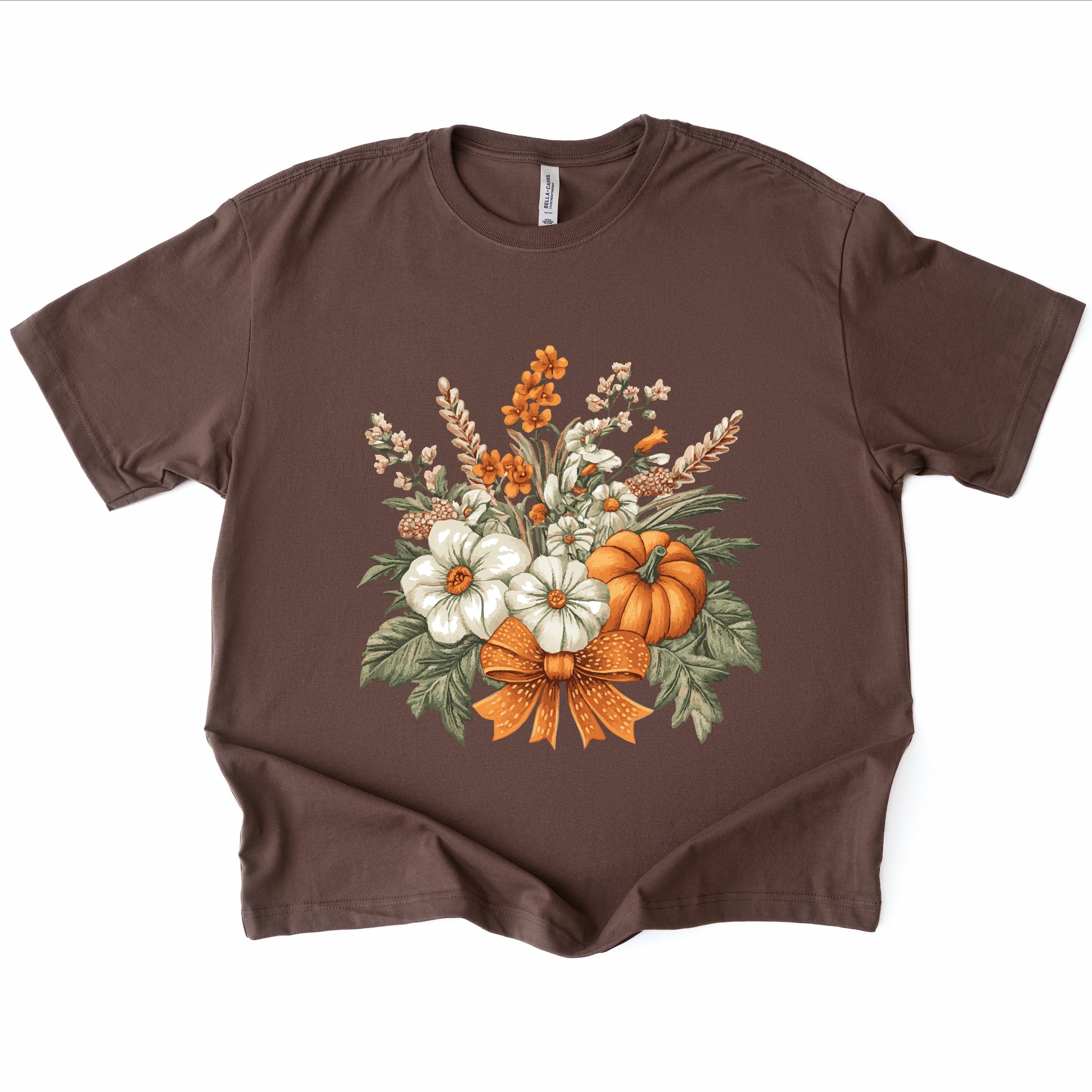 Coquette Orange Bow Fall Floral - Women's Heavyweight Graphic T-Shirt