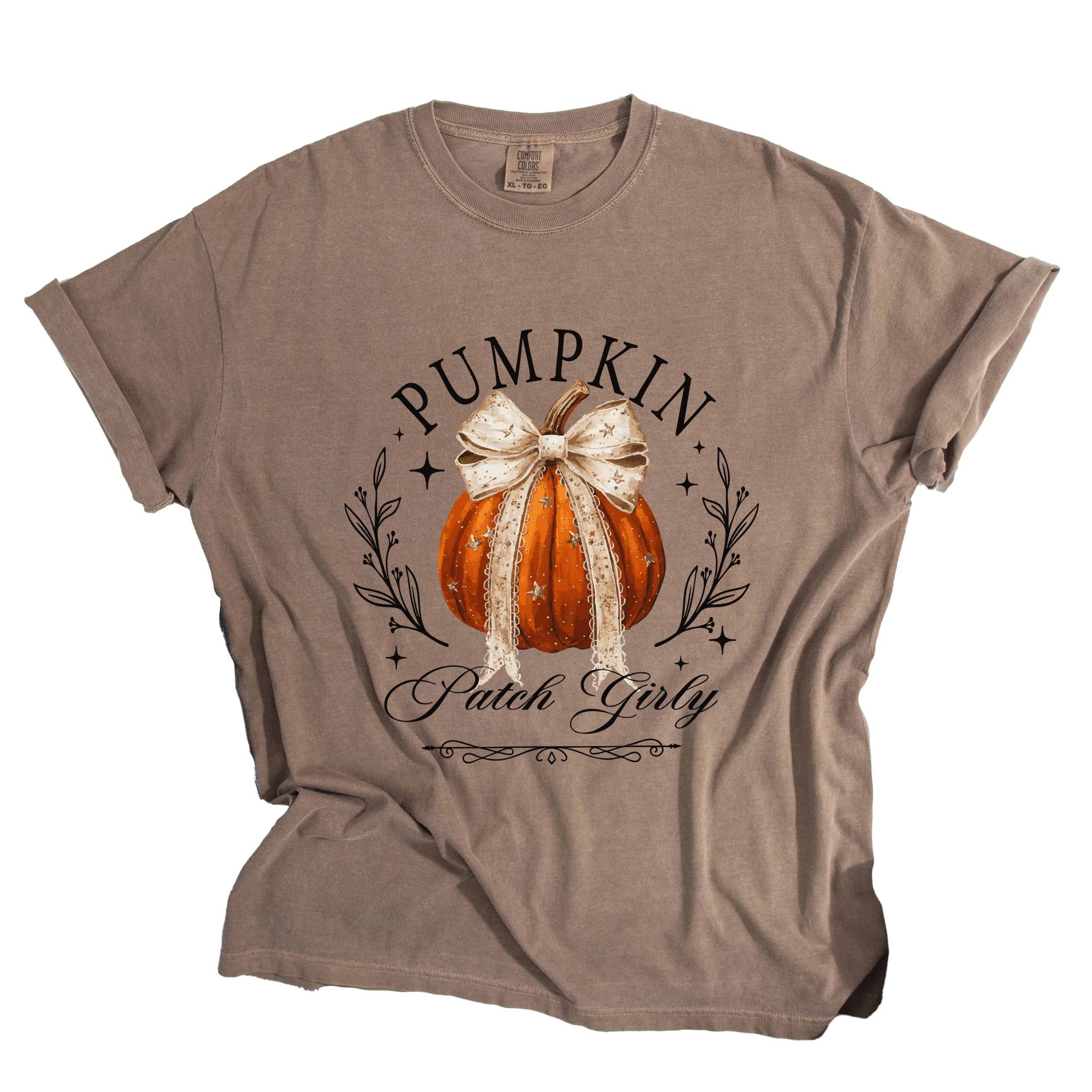 Coquette Pumpkin Patch Girly - Women's Garment Dyed Graphic T-Shirt