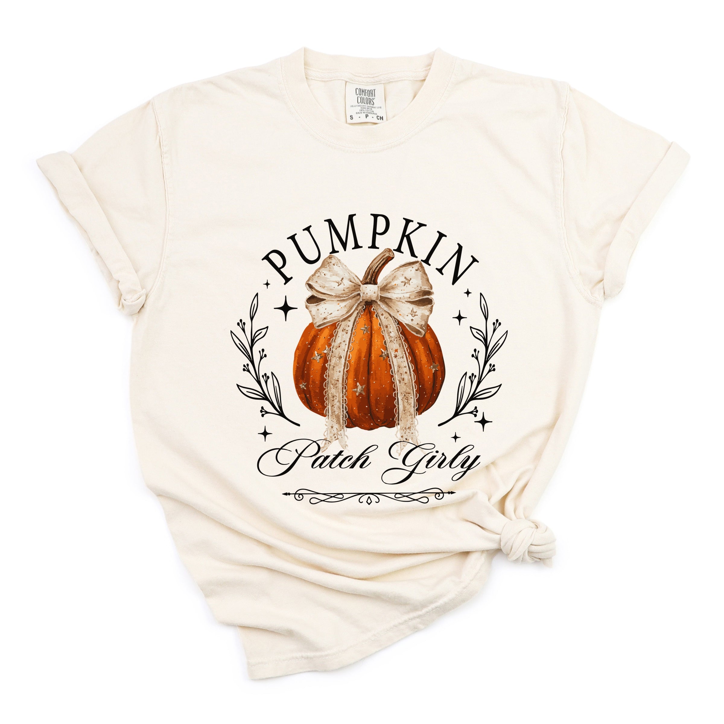 Coquette Pumpkin Patch Girly - Women's Garment Dyed Graphic T-Shirt