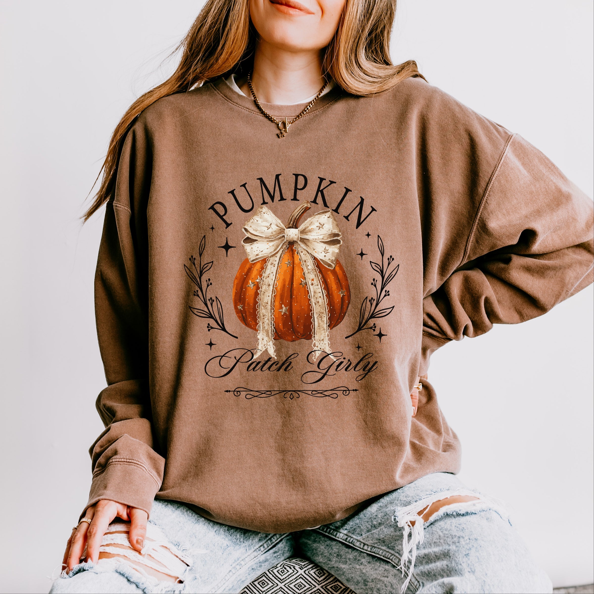 Coquette Pumpkin Patch Girly - Women's Lightweight Garment Dyed Sweatshirt