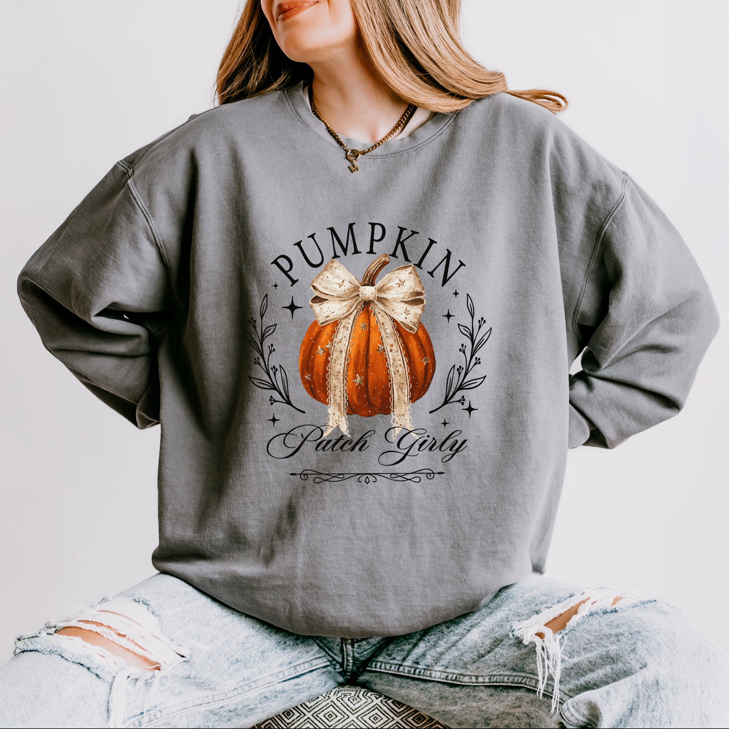 Coquette Pumpkin Patch Girly - Women's Lightweight Garment Dyed Sweatshirt