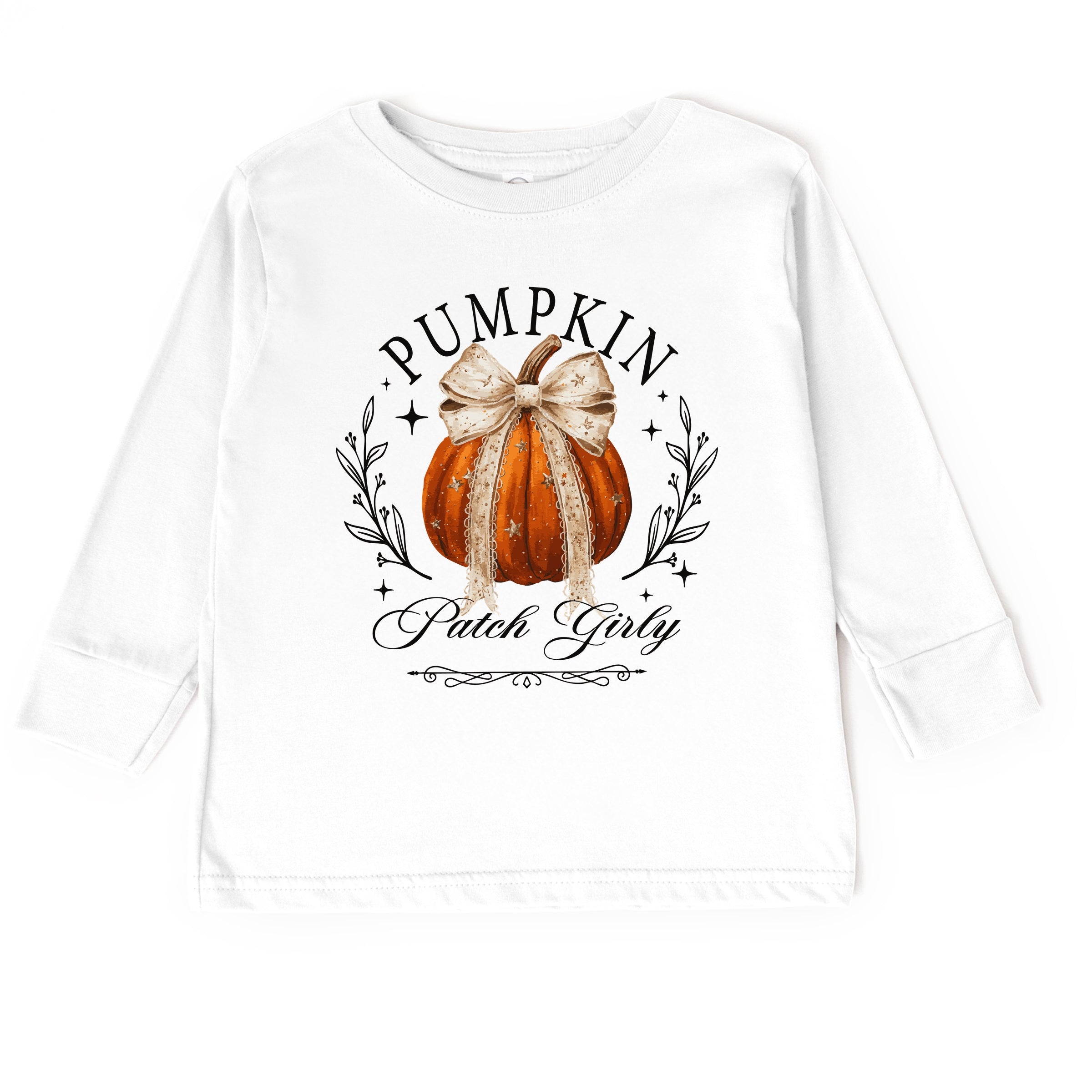 Coquette Pumpkin Patch Girly - Toddler Long Sleeve Graphic Tee and Youth Long Sleeve Graphic T-Shirt