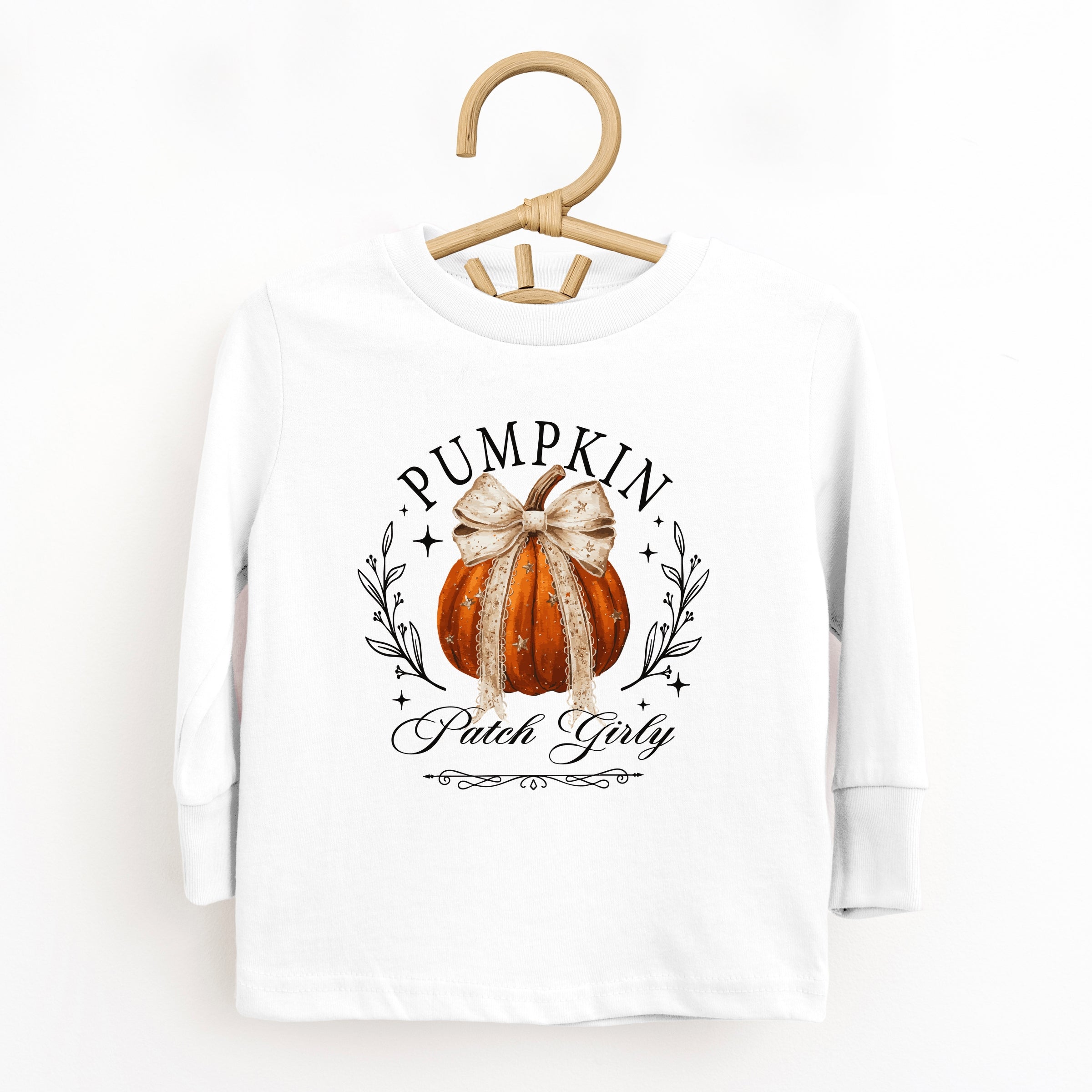 Coquette Pumpkin Patch Girly - Toddler Long Sleeve Graphic Tee and Youth Long Sleeve Graphic T-Shirt