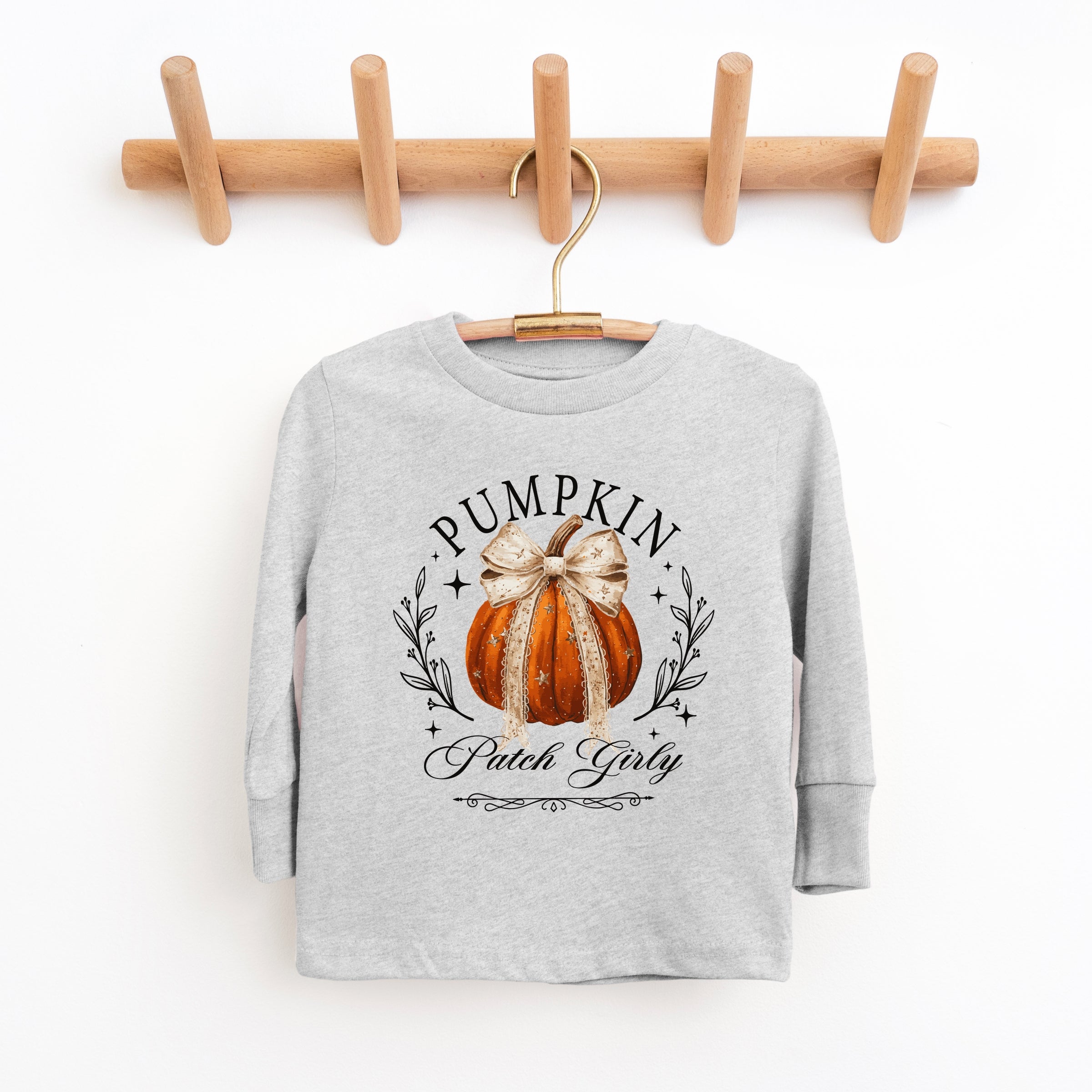 Coquette Pumpkin Patch Girly - Toddler Long Sleeve Graphic Tee and Youth Long Sleeve Graphic T-Shirt