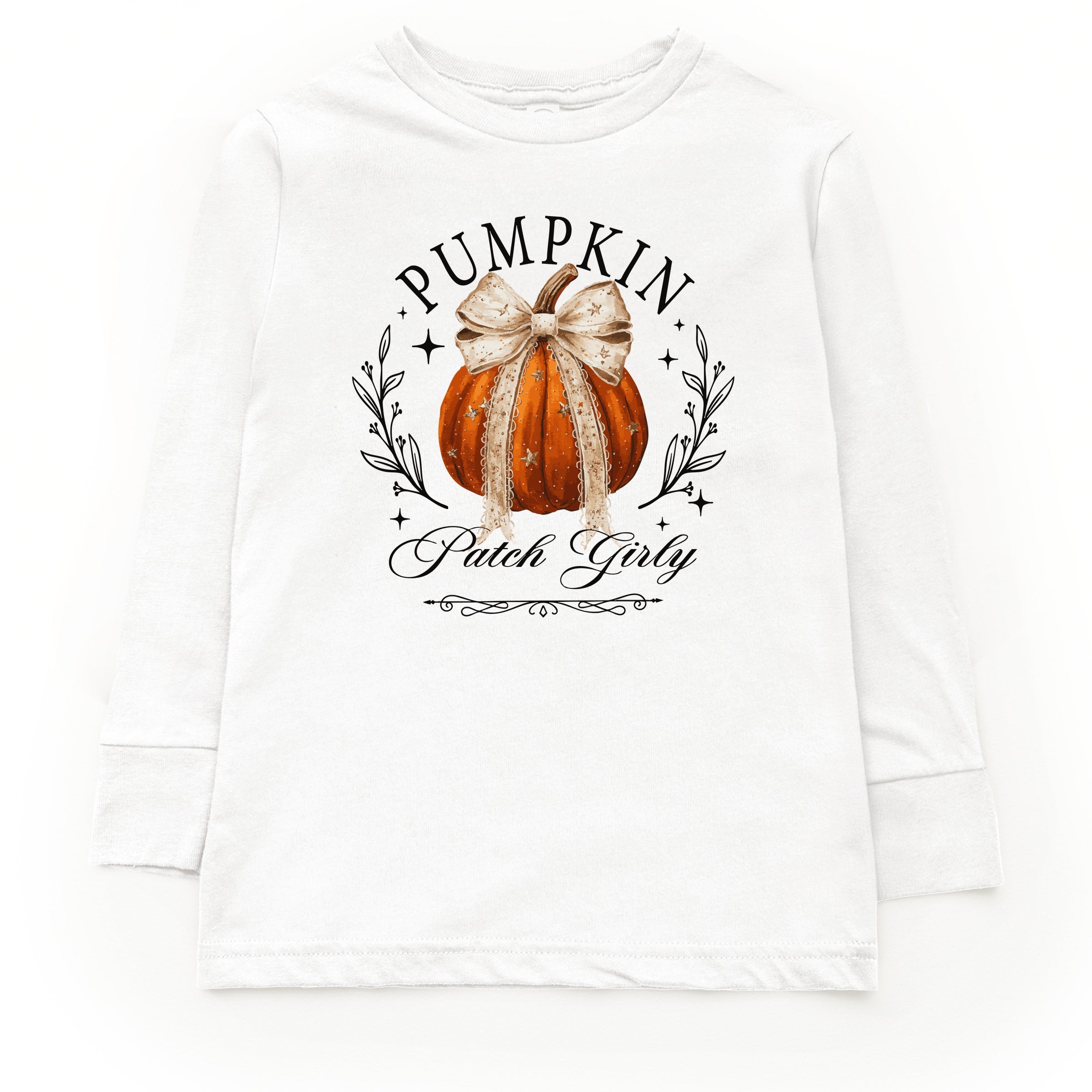 Coquette Pumpkin Patch Girly - Toddler Long Sleeve Graphic Tee and Youth Long Sleeve Graphic T-Shirt