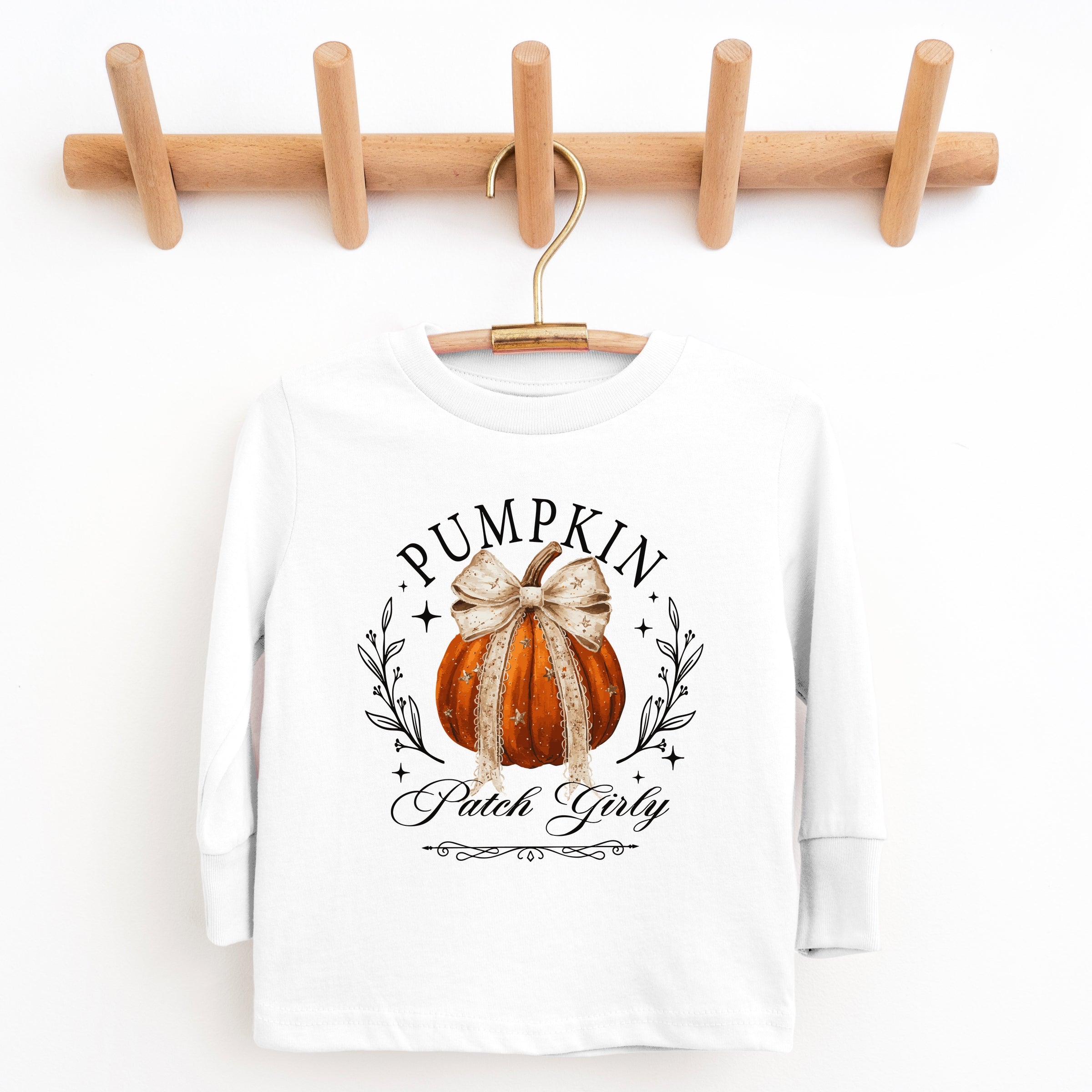 Coquette Pumpkin Patch Girly - Toddler Long Sleeve Graphic Tee and Youth Long Sleeve Graphic T-Shirt