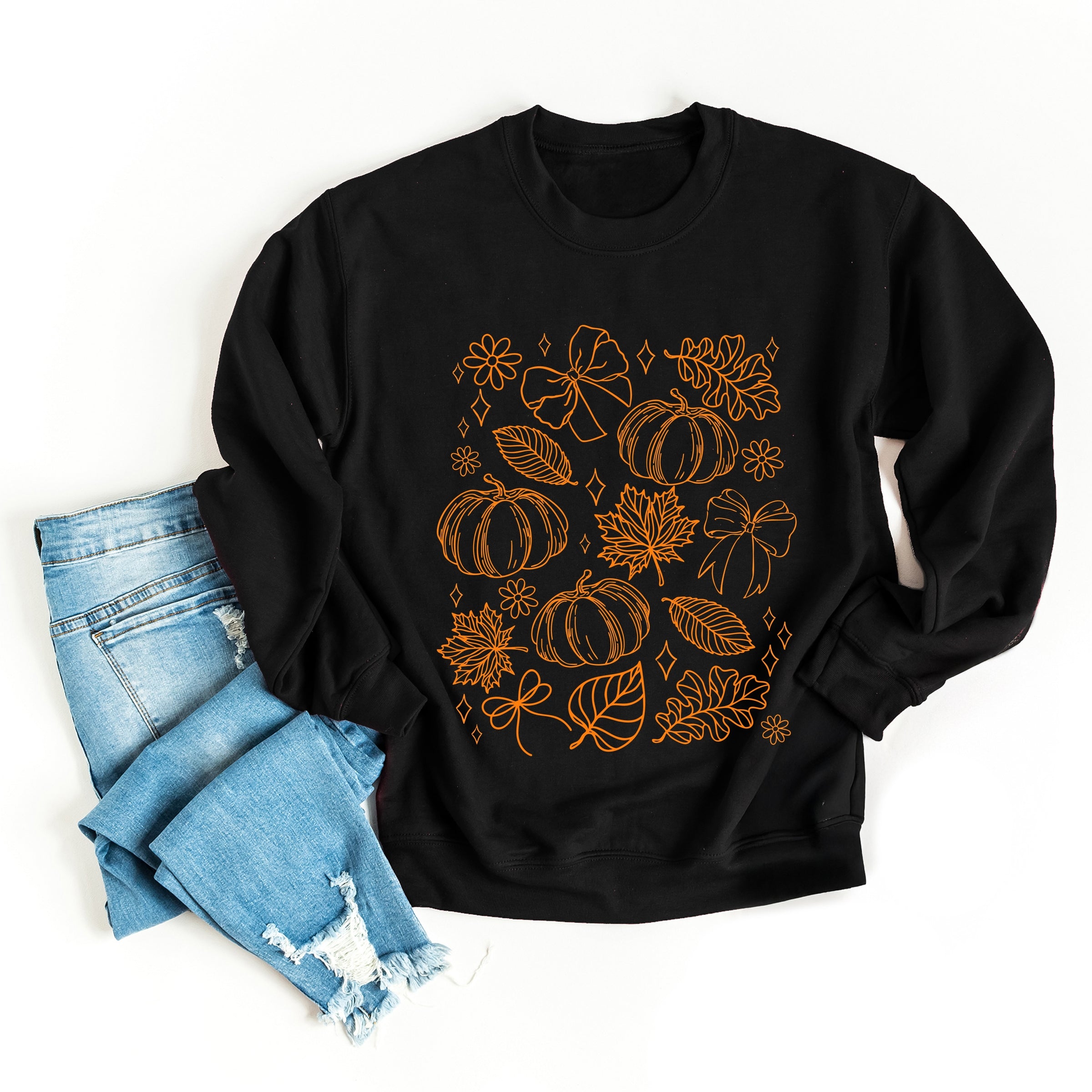 Fall Decorations Outline - Women's Graphic Sweatshirt