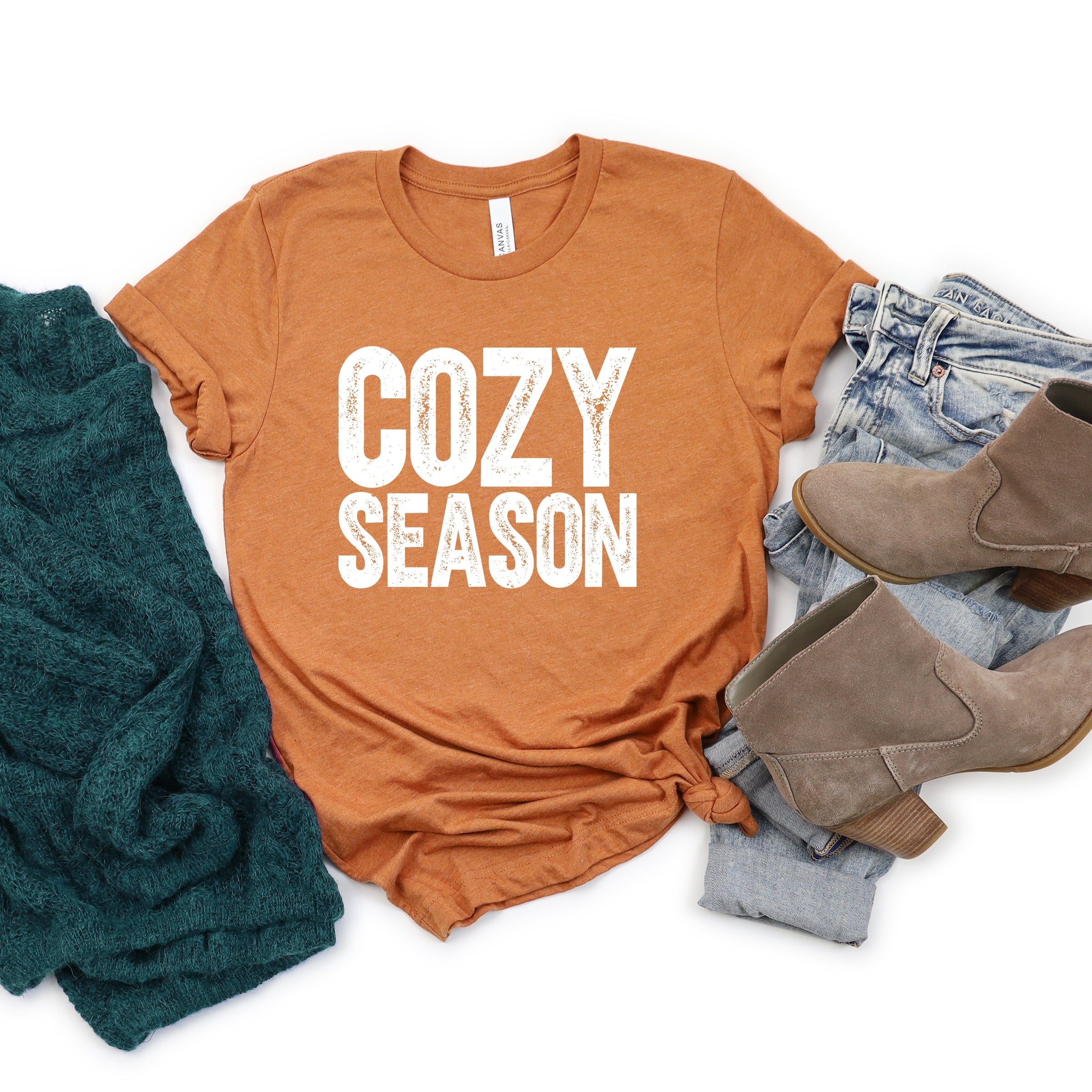 Cozy Season Bold Distressed - Women's Short Sleeve Graphic T-Shirt
