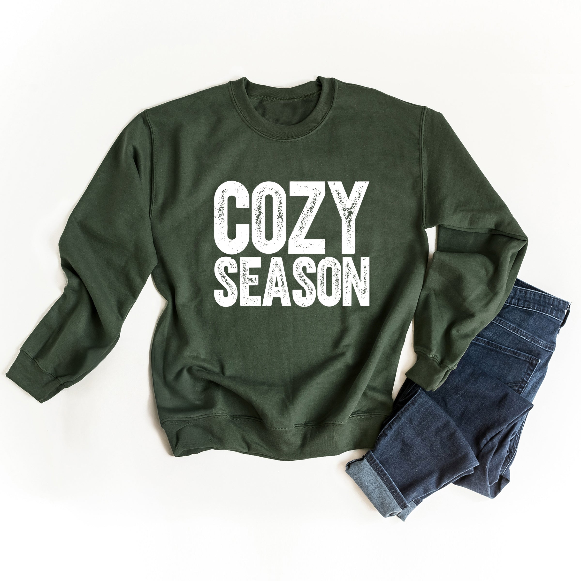 Cozy Season Bold Distressed - Women's Graphic Sweatshirt