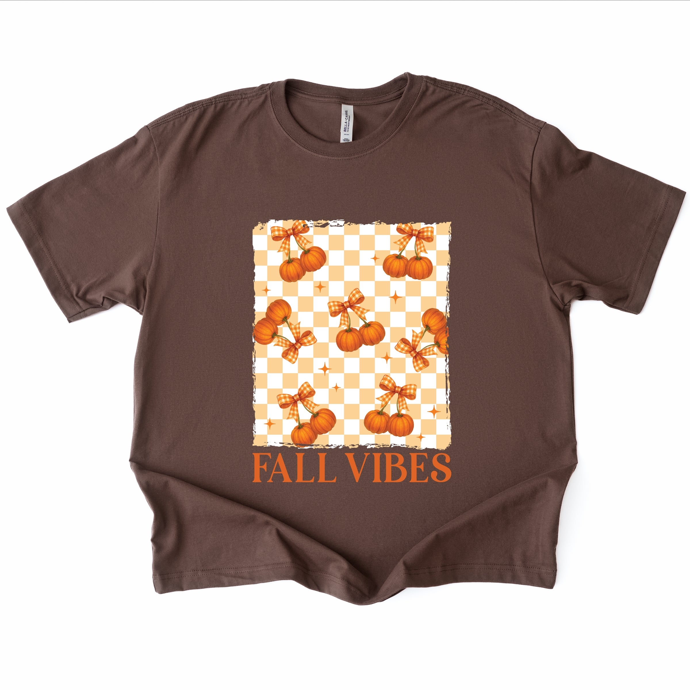 Fall Vibes Checked Pumpkins - Women's Heavyweight Graphic T-Shirt