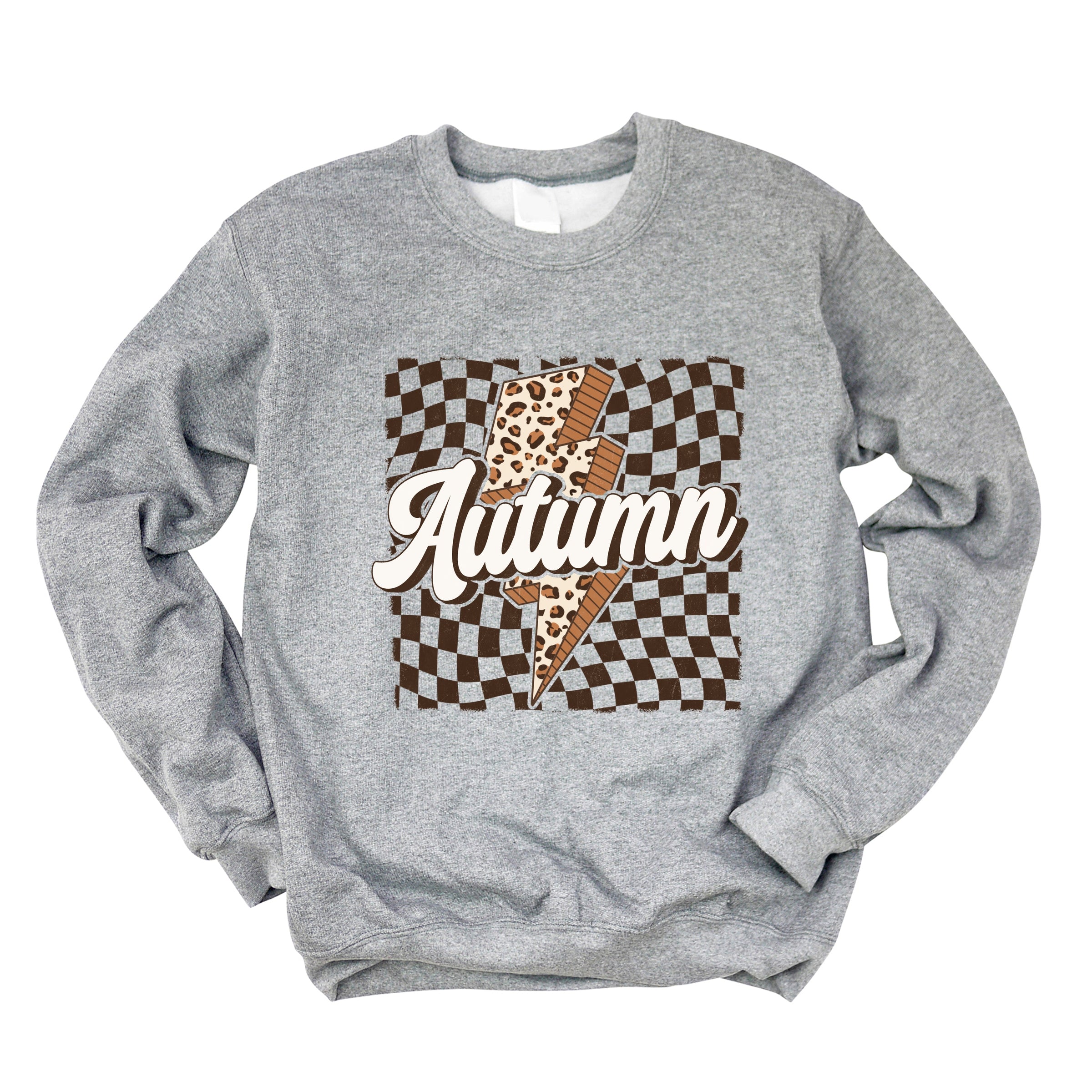 Autumn Lightning Checkered - Women's Graphic Sweatshirt