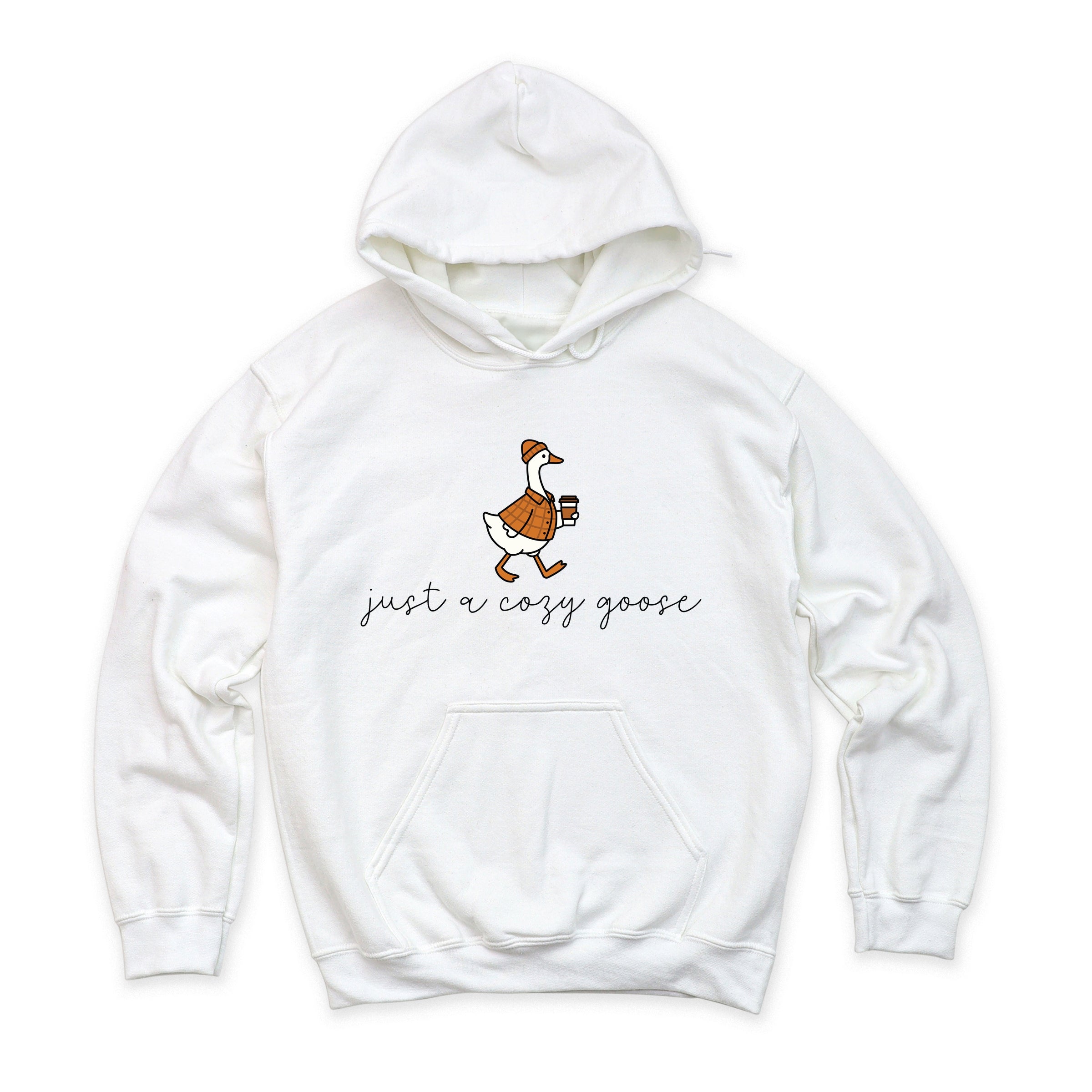 Just A Cozy Goose Plaid - Women's Graphic Hoodie
