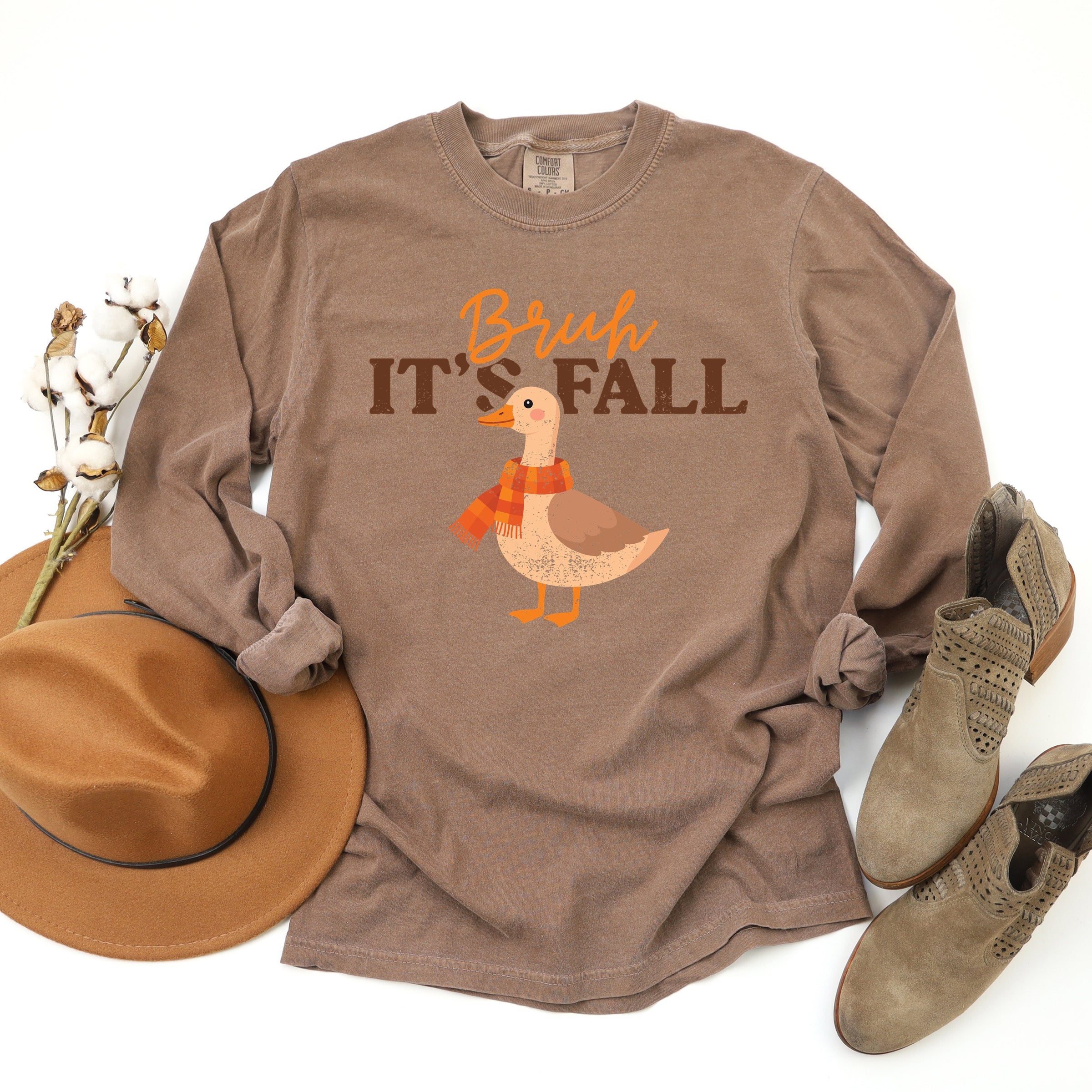 Bruh It's Fall Goose - Garment Dyed Long Sleeve