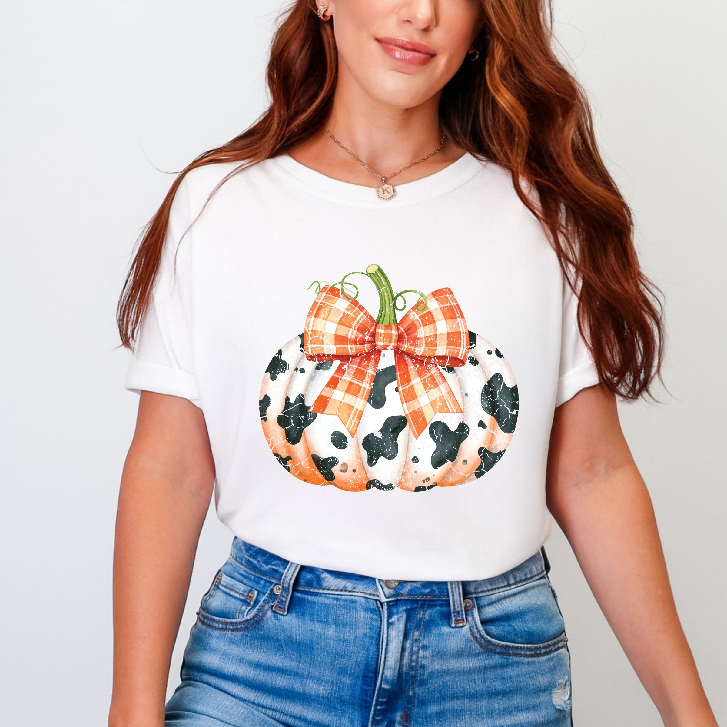 Cow Pumpkin Coquette Distressed - Garment Dyed Tee