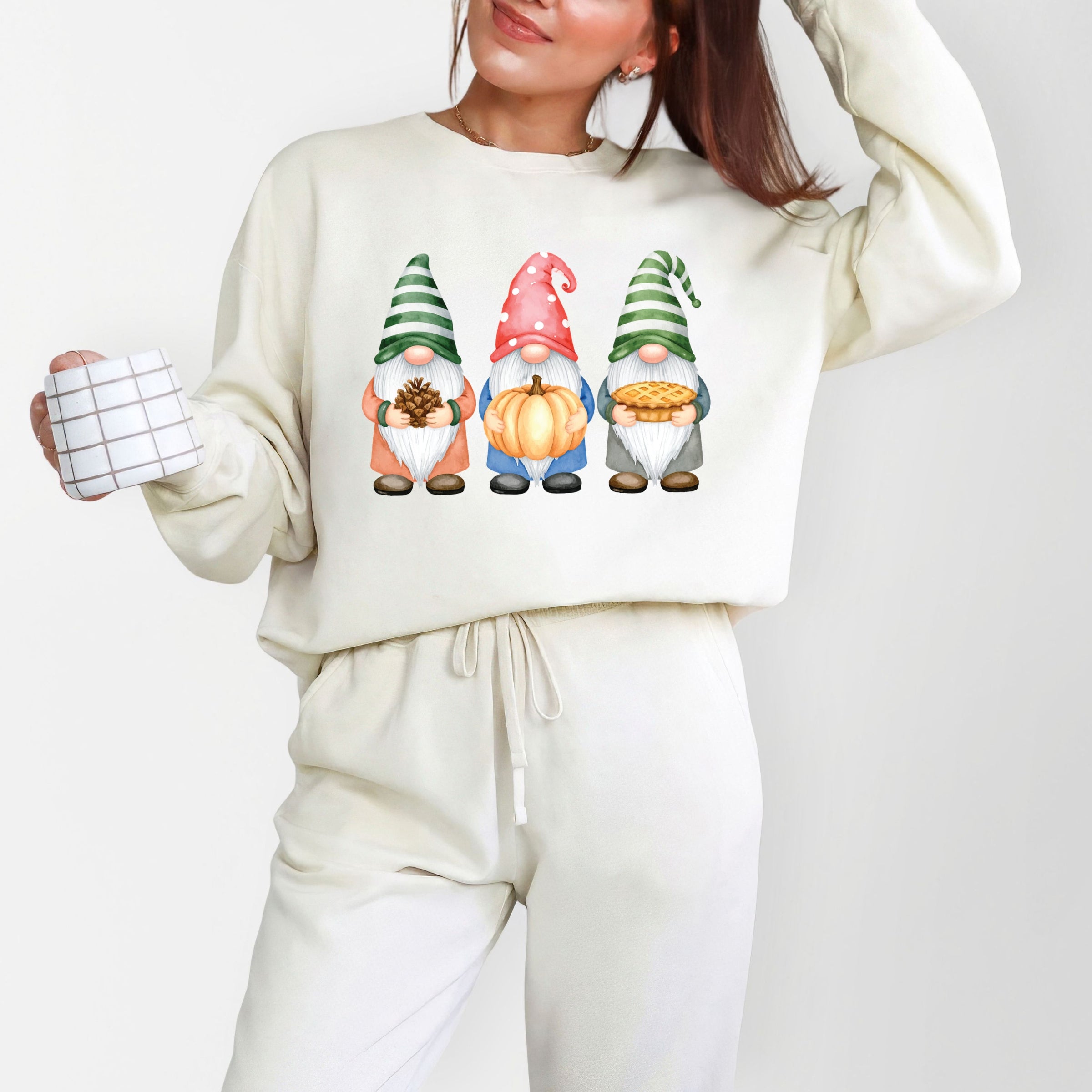 Fall Three Gnomes - Women's Lightweight Garment Dyed Sweatshirt