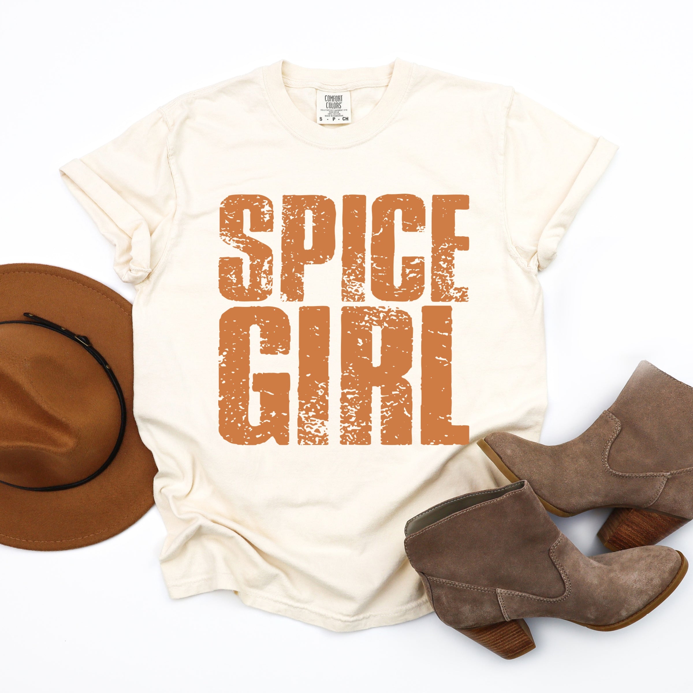 Spice Girl Distressed - Women's Garment Dyed Graphic T-Shirt