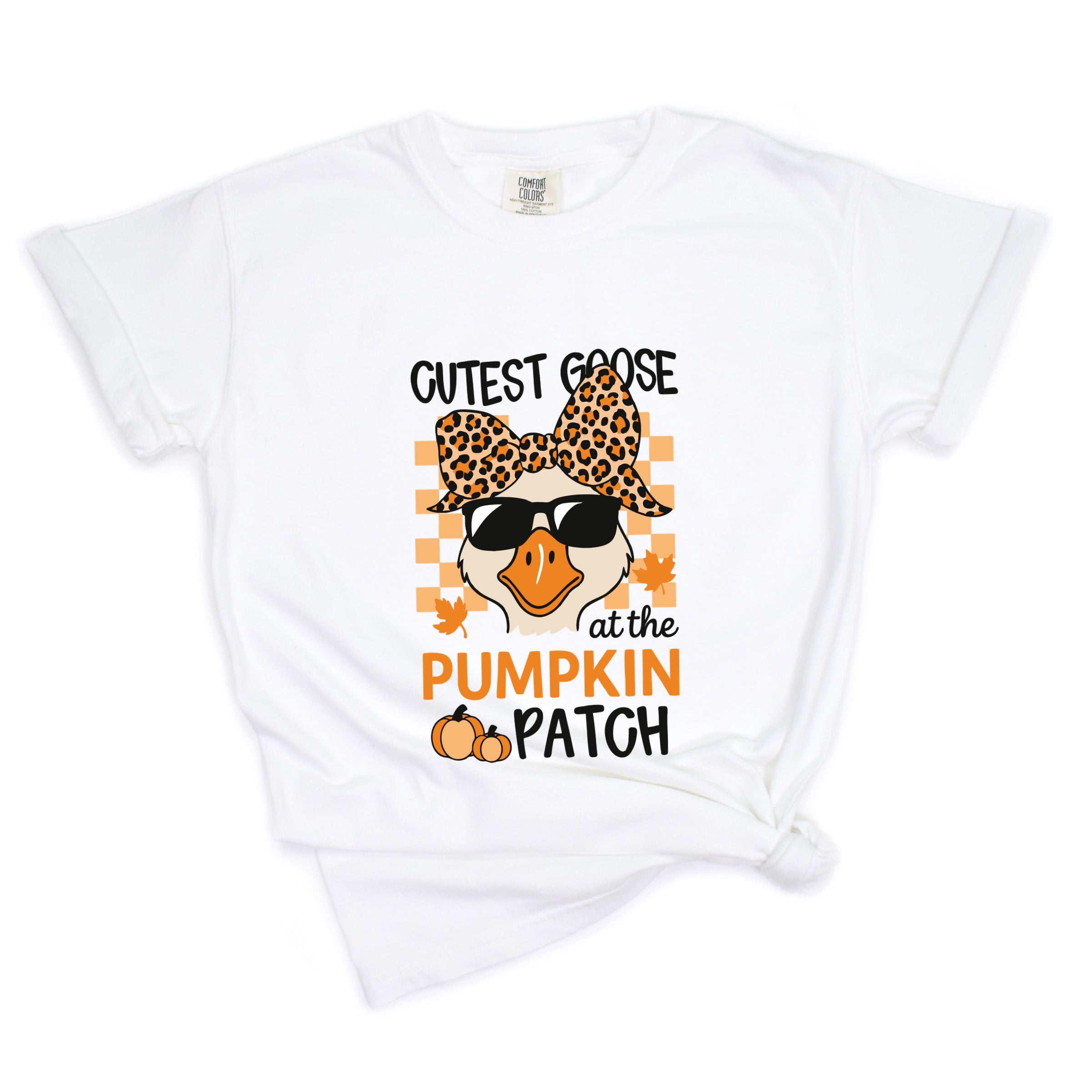 Cutest Goose At The Pumpkin Patch - Womens Garment Dyed Tee