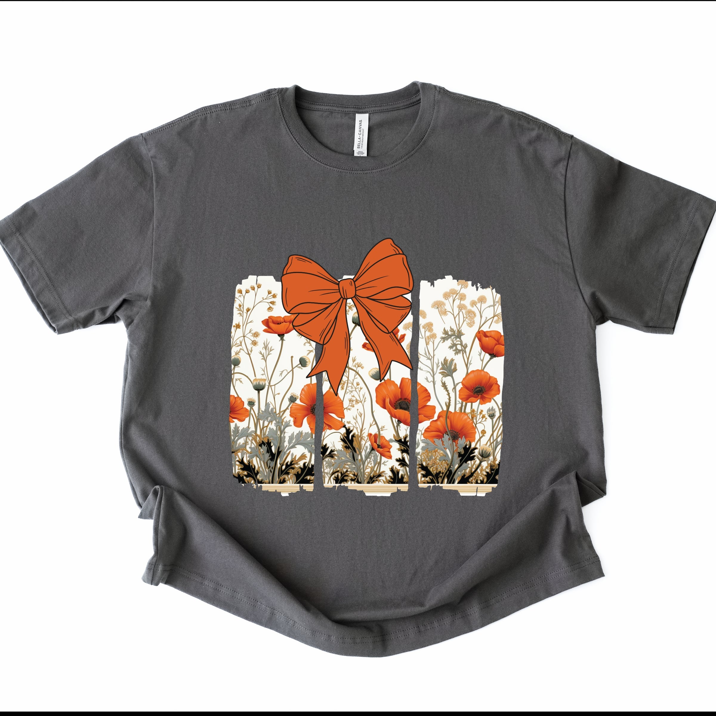 Coquette Fall Floral Orange - Womens Heavyweight Tee