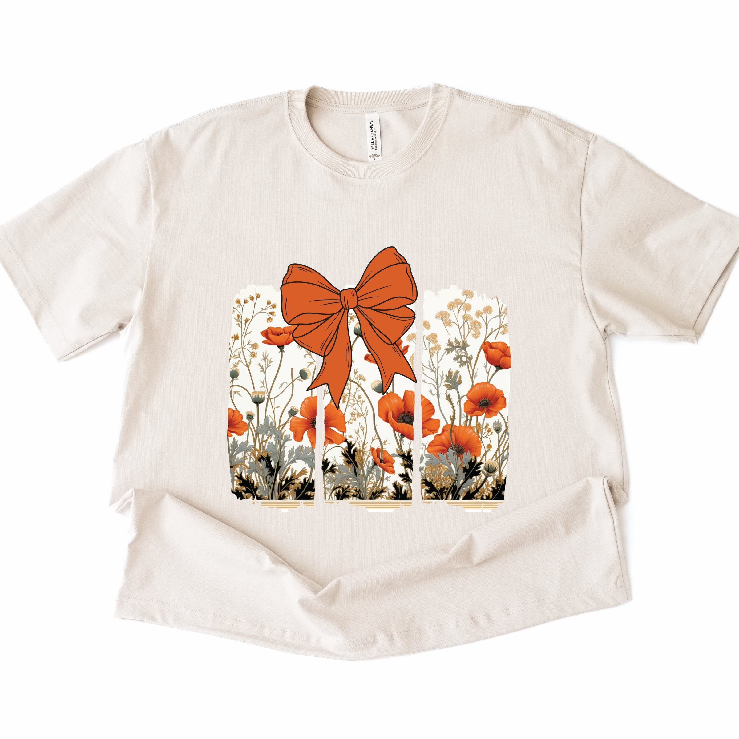 Coquette Fall Floral Orange - Womens Heavyweight Tee