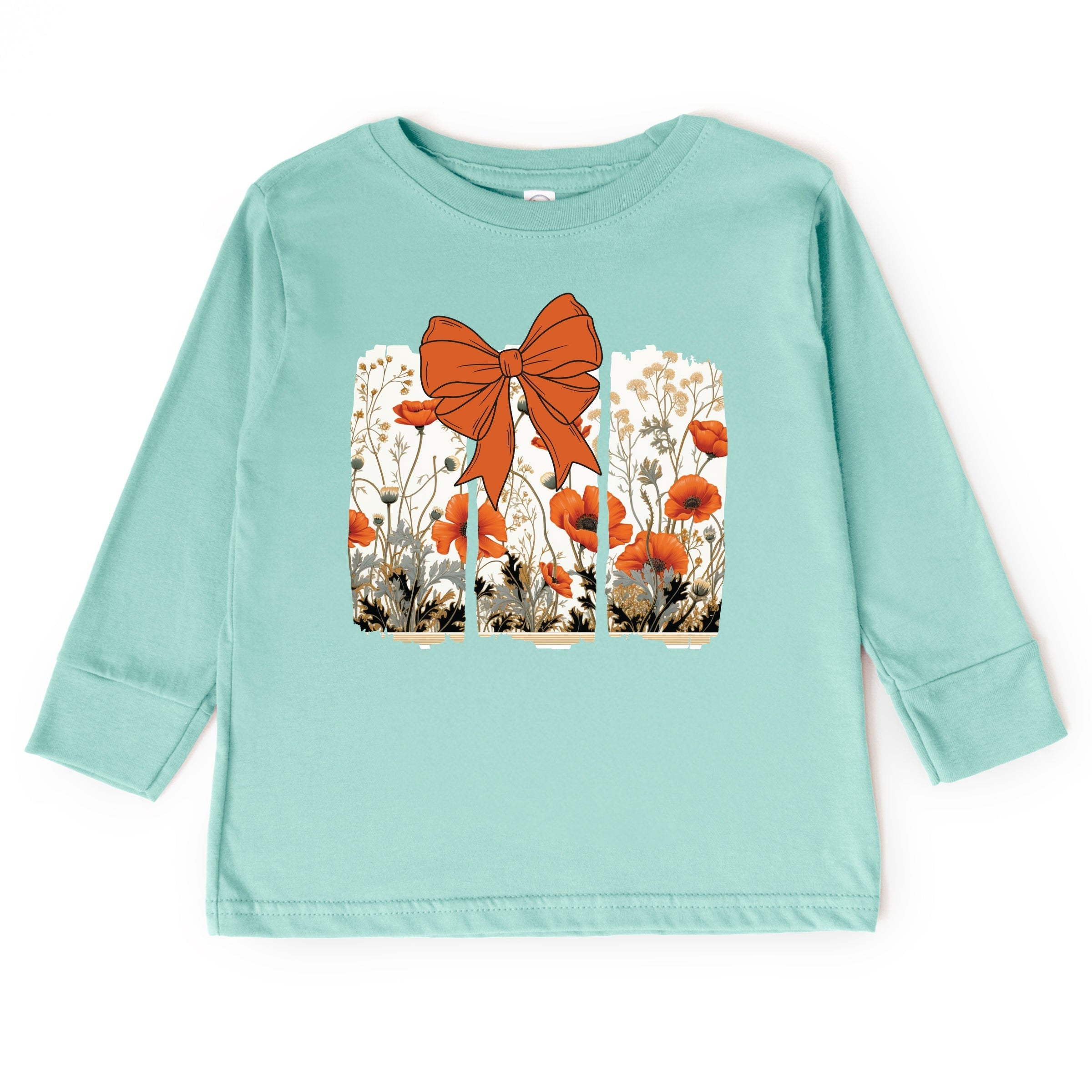 Coquette Fall Floral Orange - Toddler Long Sleeve Graphic Tee