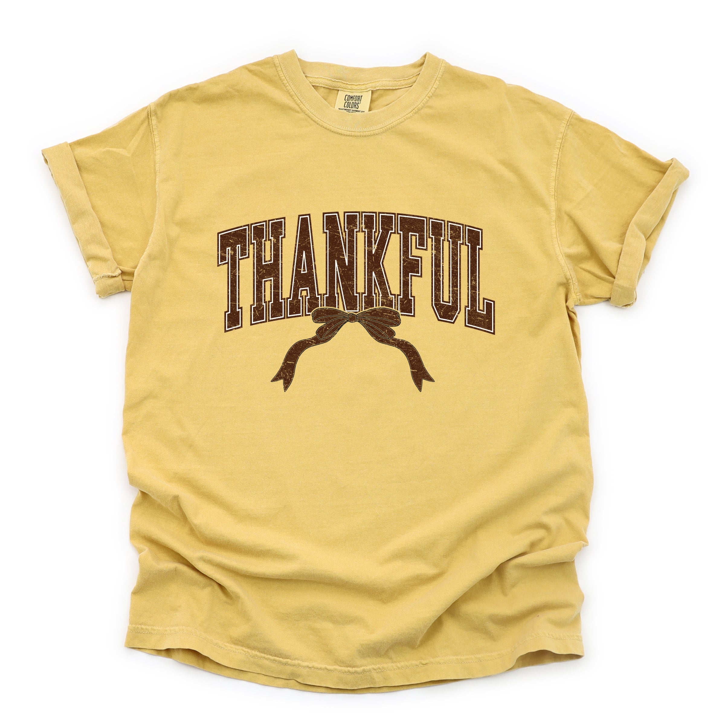 Varsity Thankful Coquette - Womens Garment Dyed Tee